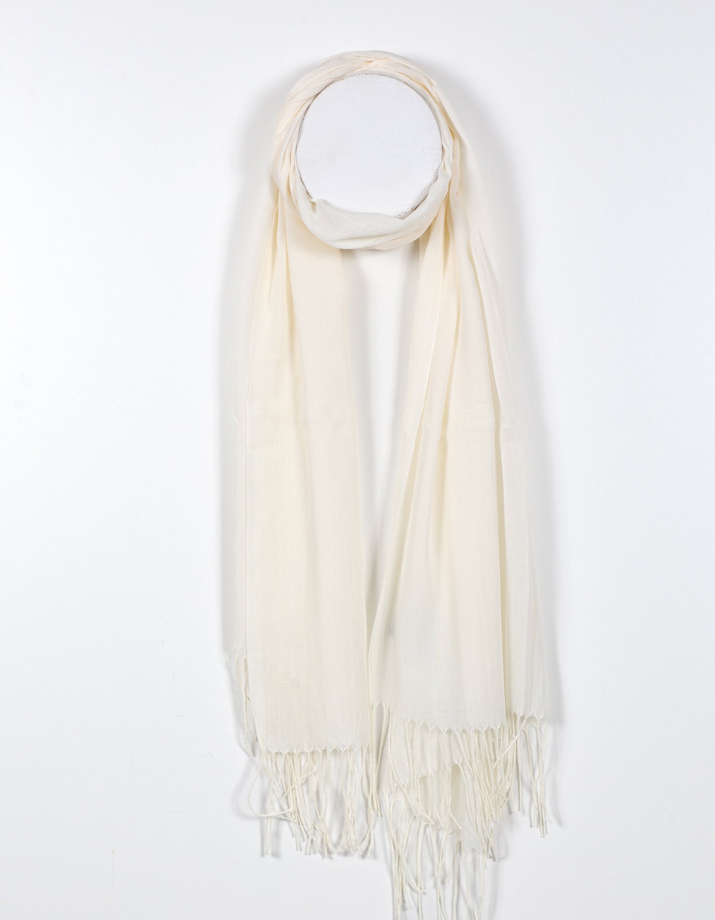 Soft Draped Scarf in White