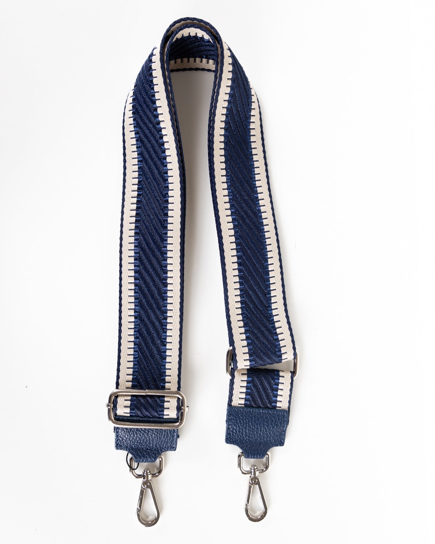 Bandoulière réglable à motif chevron bleu marine