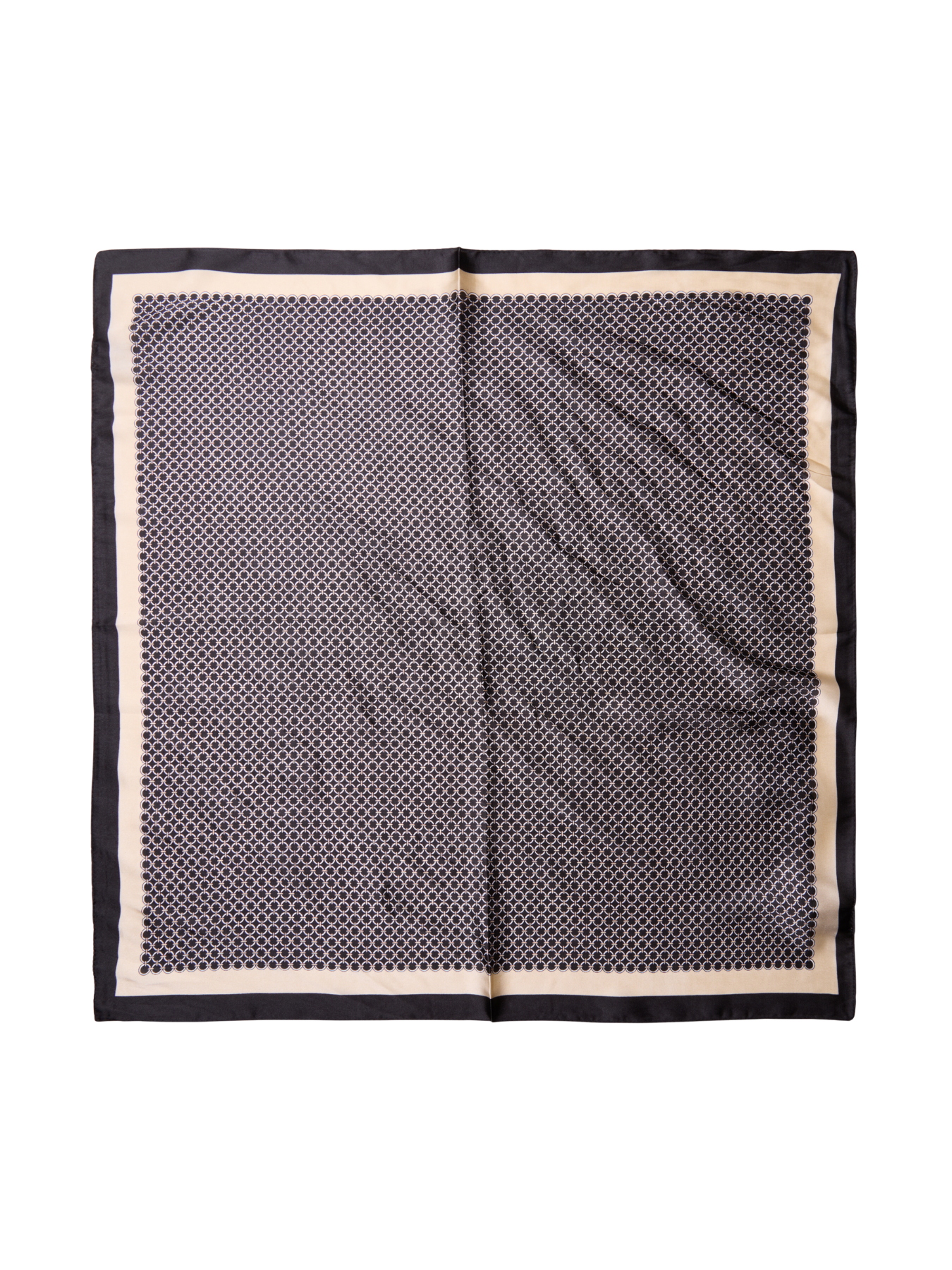 Black Circle Sqaure Bold Trim Decorative Scarf