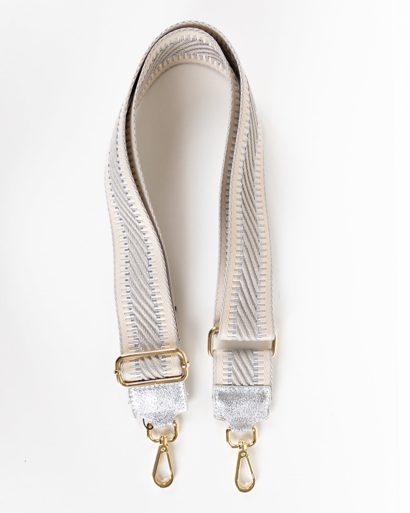 Sangle Réglable pour Sac avec Motif Chevron Gris