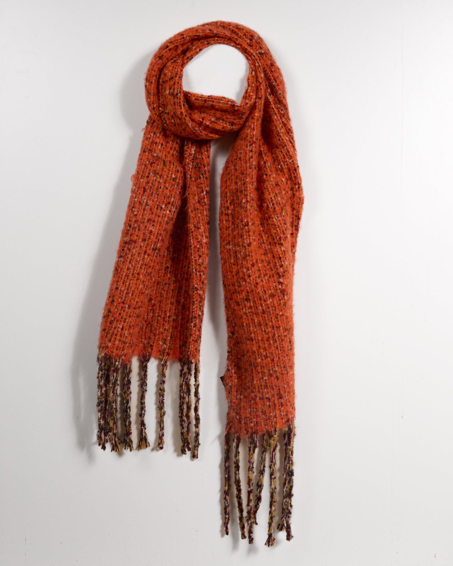 Orange Combo Woven Scarf with Textured Finish