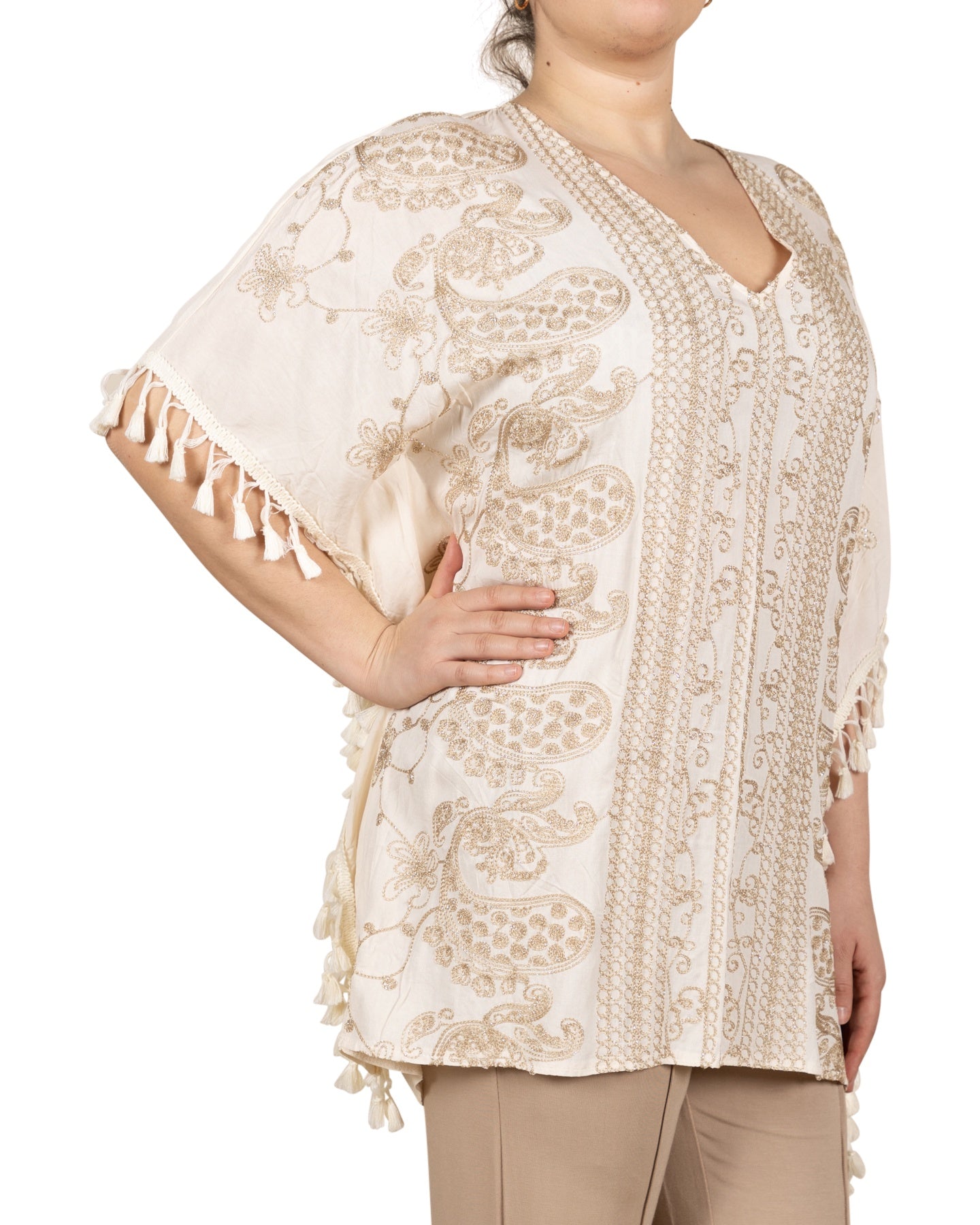 Embroidered Cream Cape