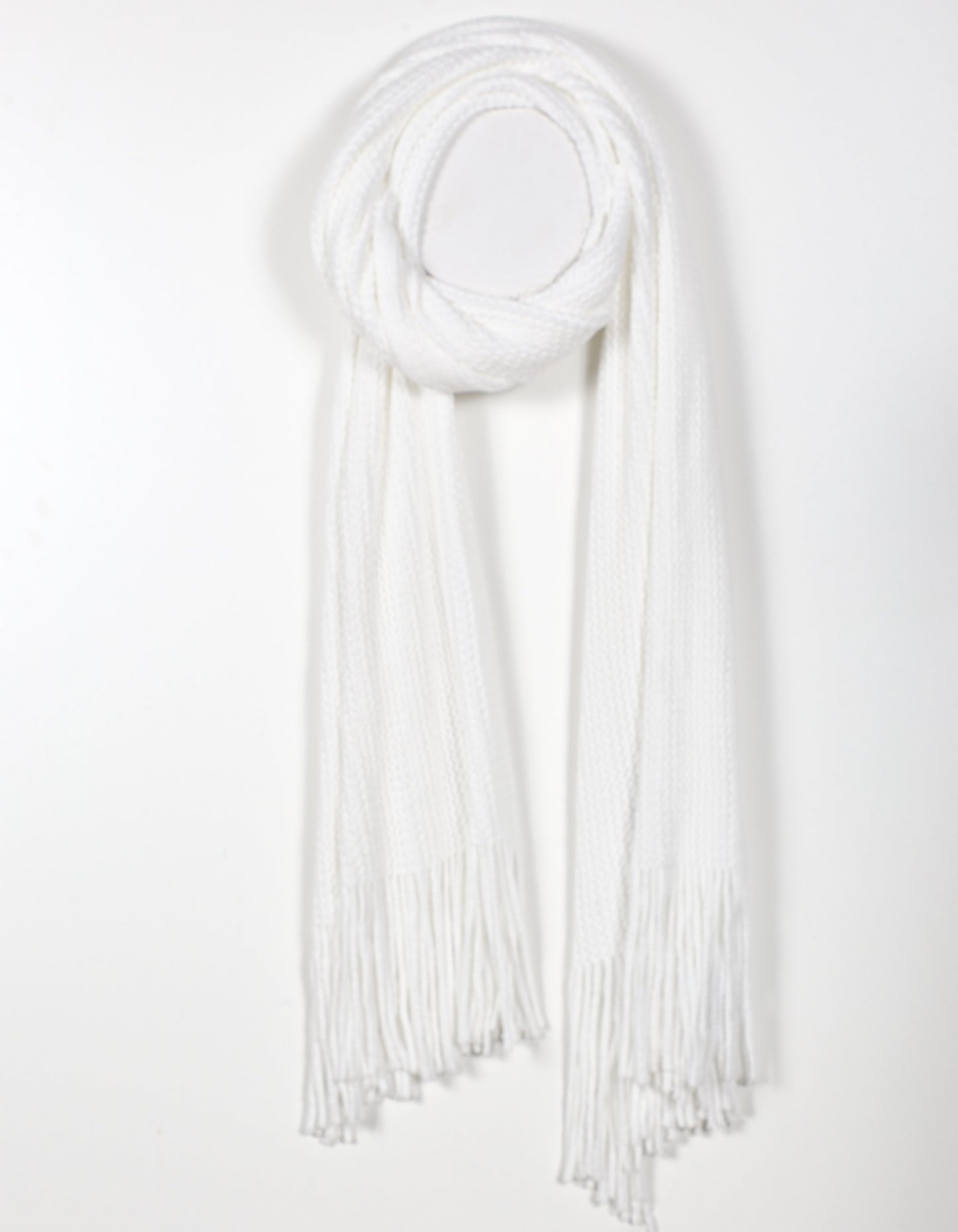 Ultra Soft White Knit Scarf