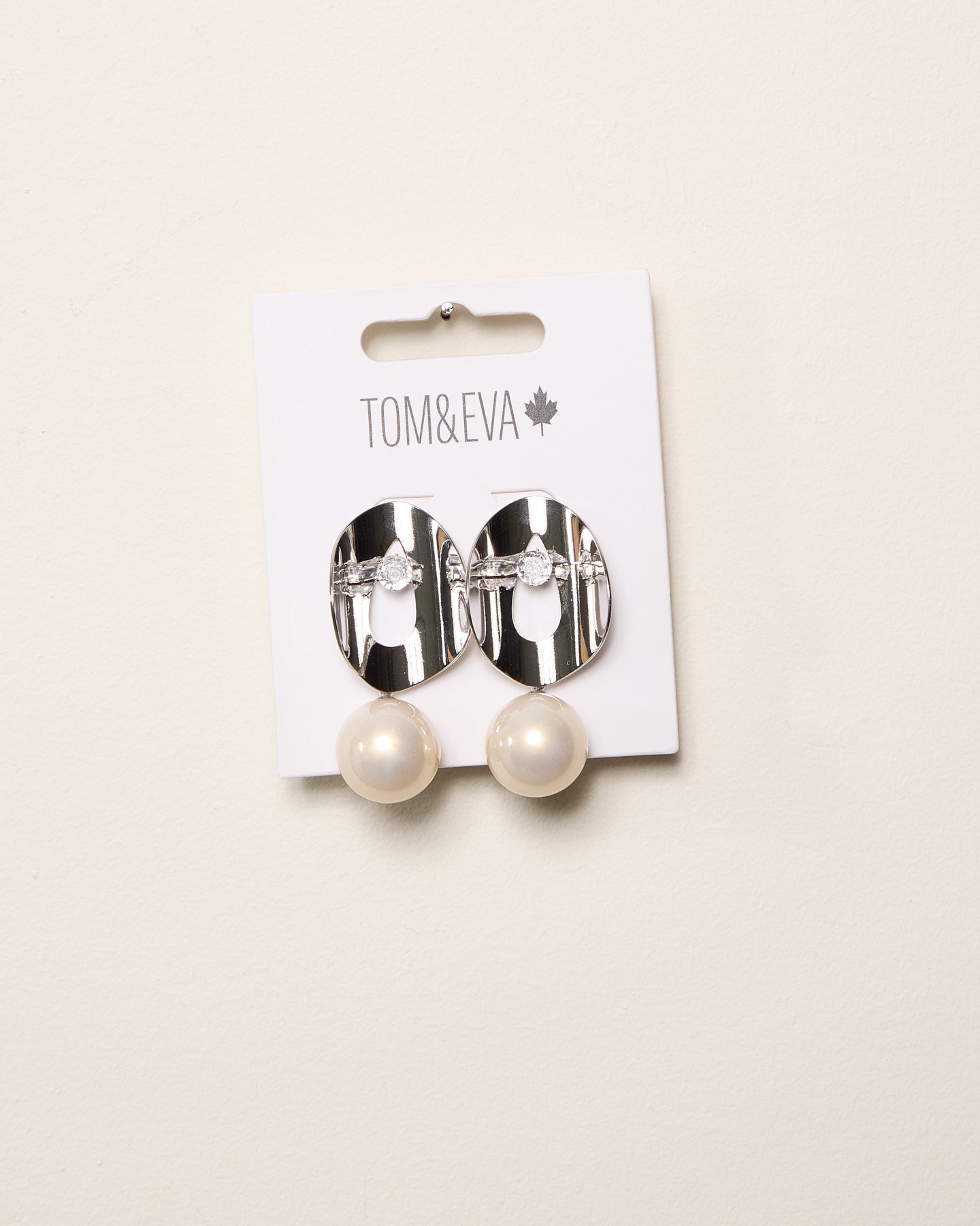 Boucles d’oreilles abstraites ovales avec perles