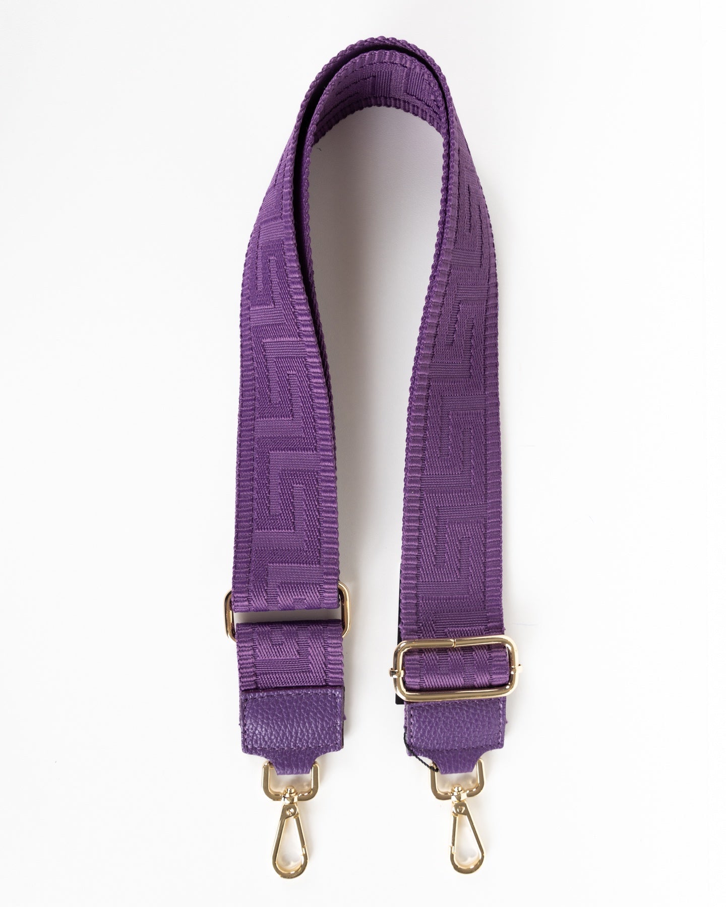 Bandoulière réglable à motif grec violet