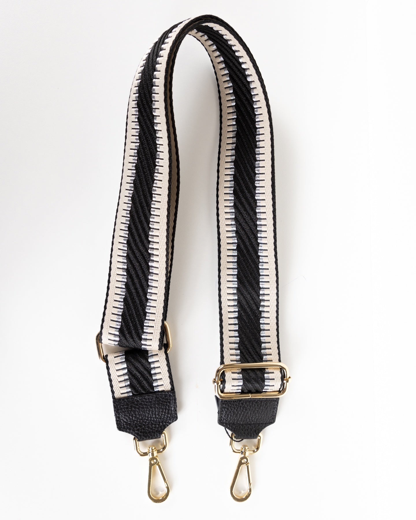 Adjustable Shoulder Bag Strap with Black Chevron Design