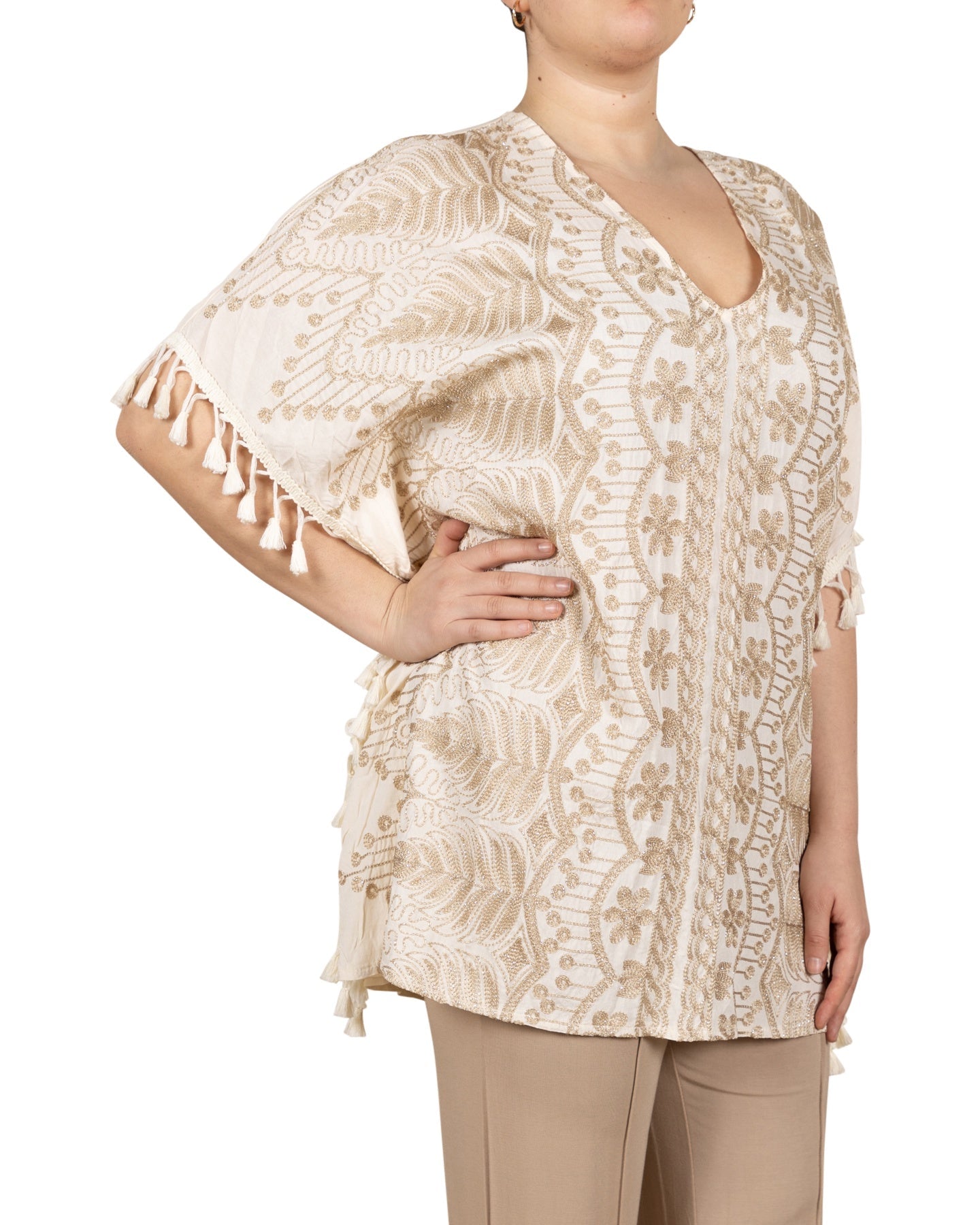 Embroidered Floral Cape