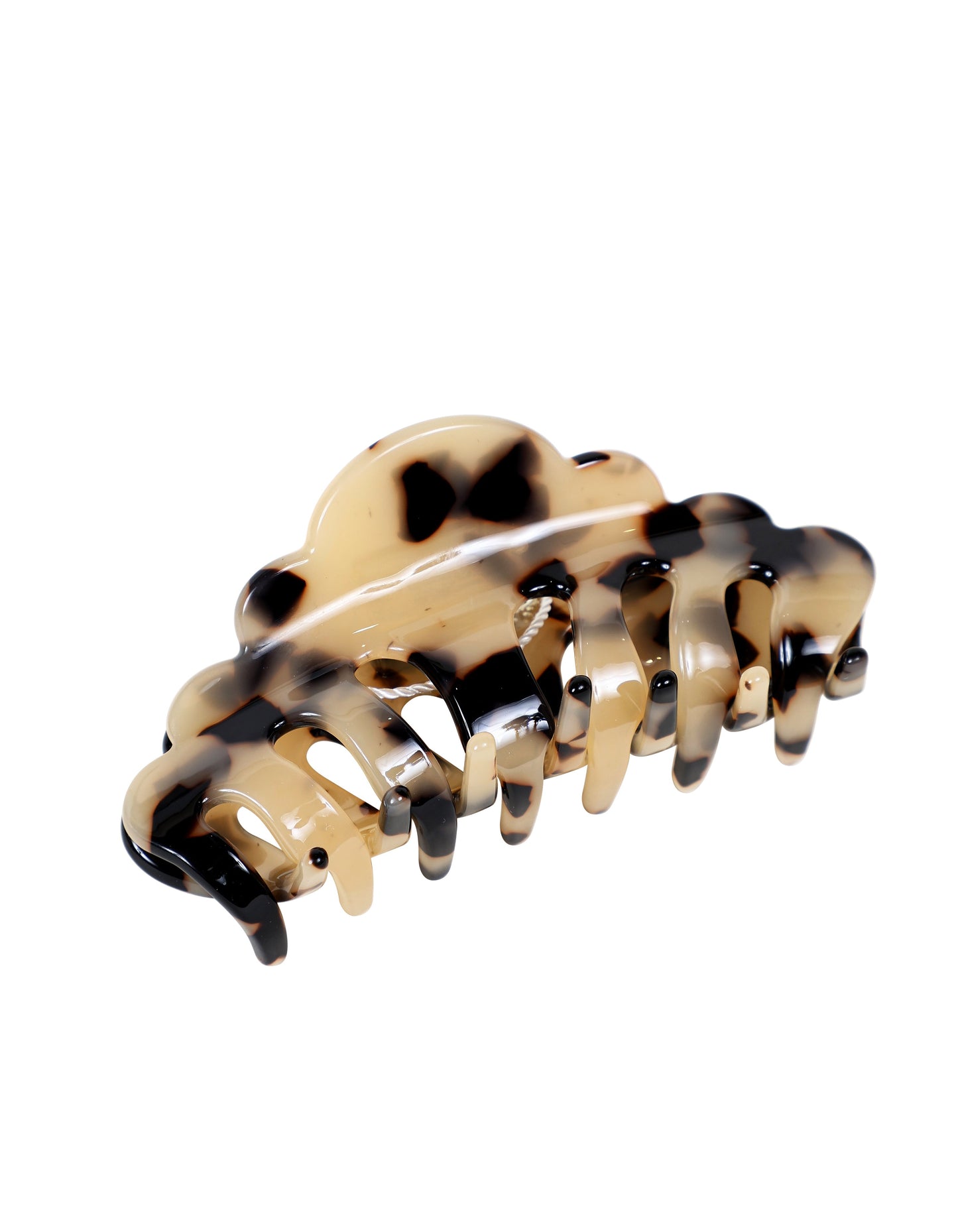 Pince à cheveux écaille de tortue 8-9 cm beige
