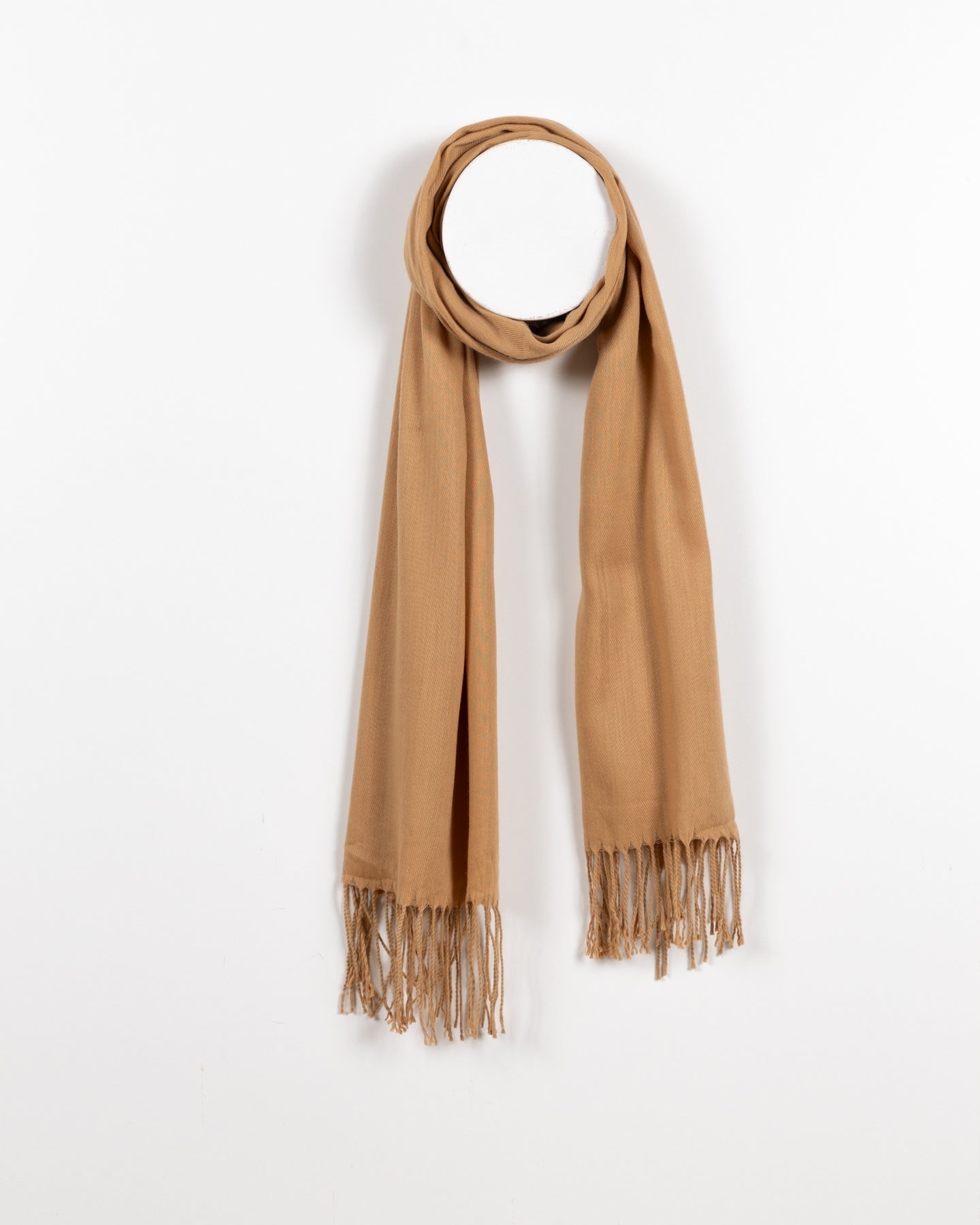 Écharpe classique beige à franges
