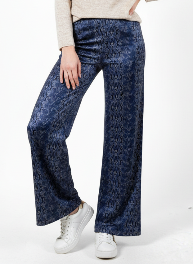 Pantalon pull-on bande python minuit