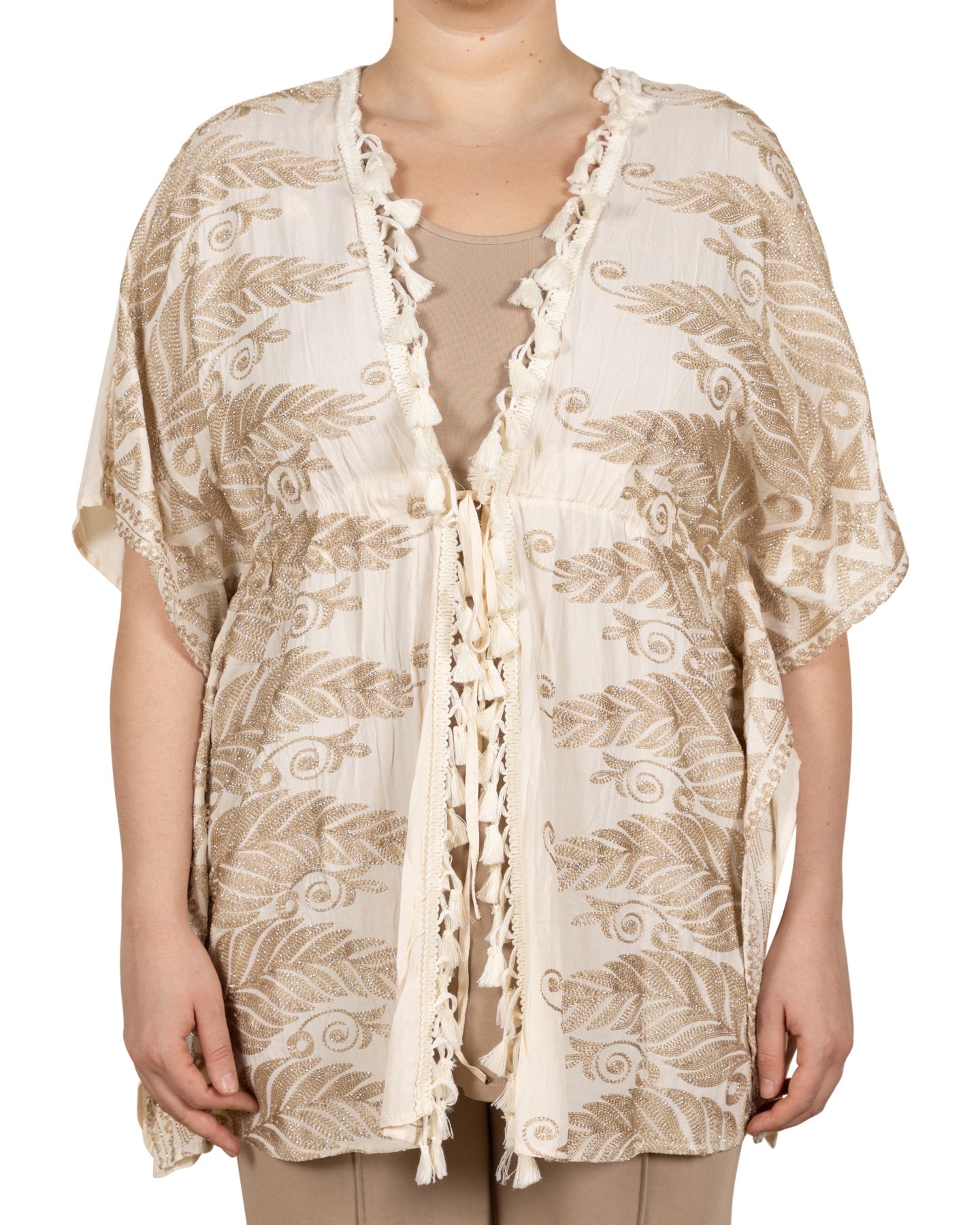Kimono brodé ouvert sur le devant