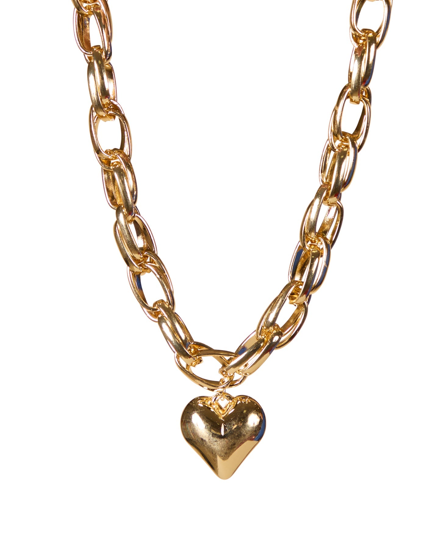 Collier cœur en chaîne dorée