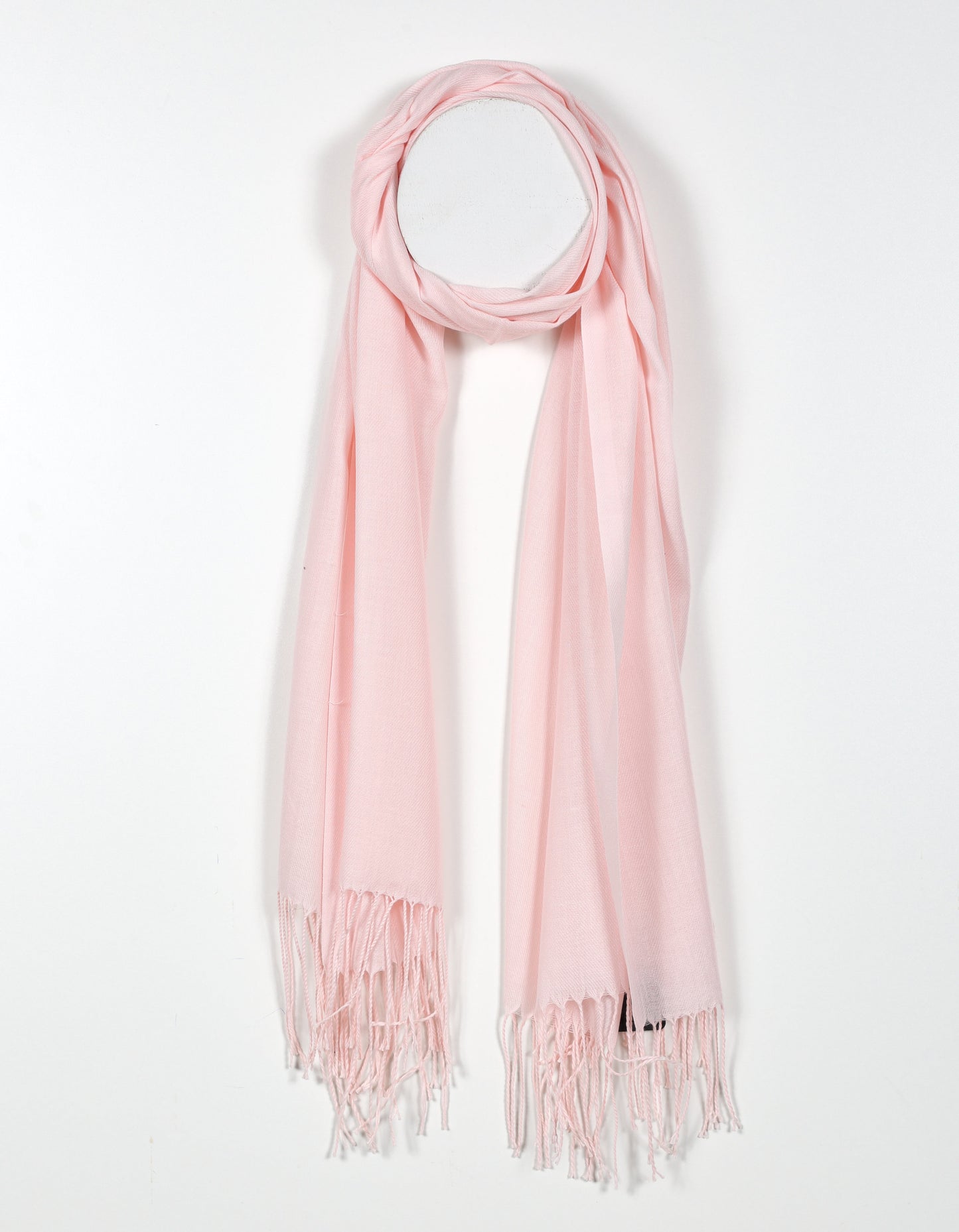 Lightweight Pink Fringe Scarf