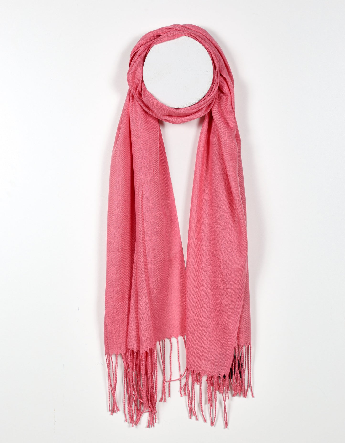 Lightweight Coral Fringe Scarf