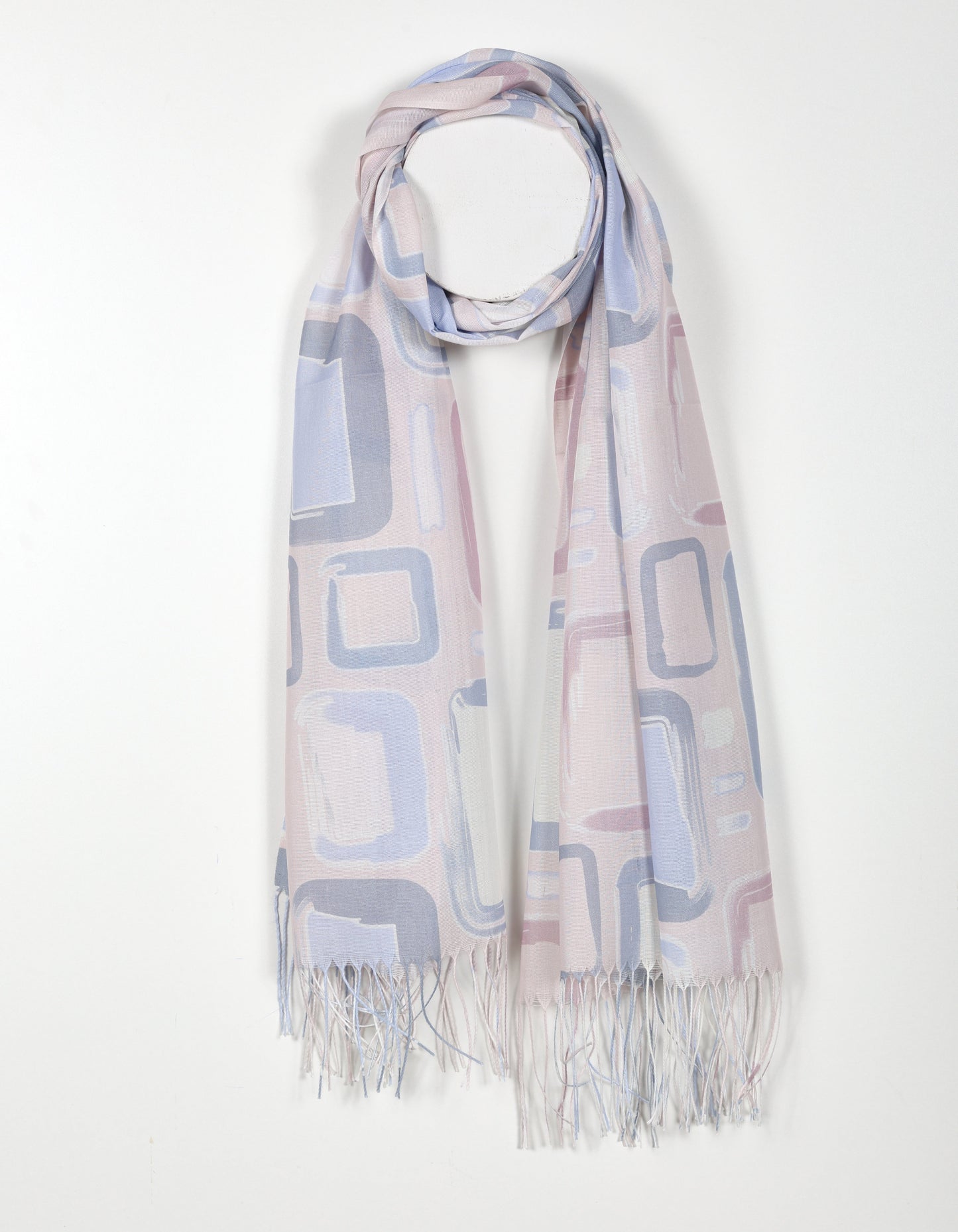 Abstract Painted Squares Scarf in Pink