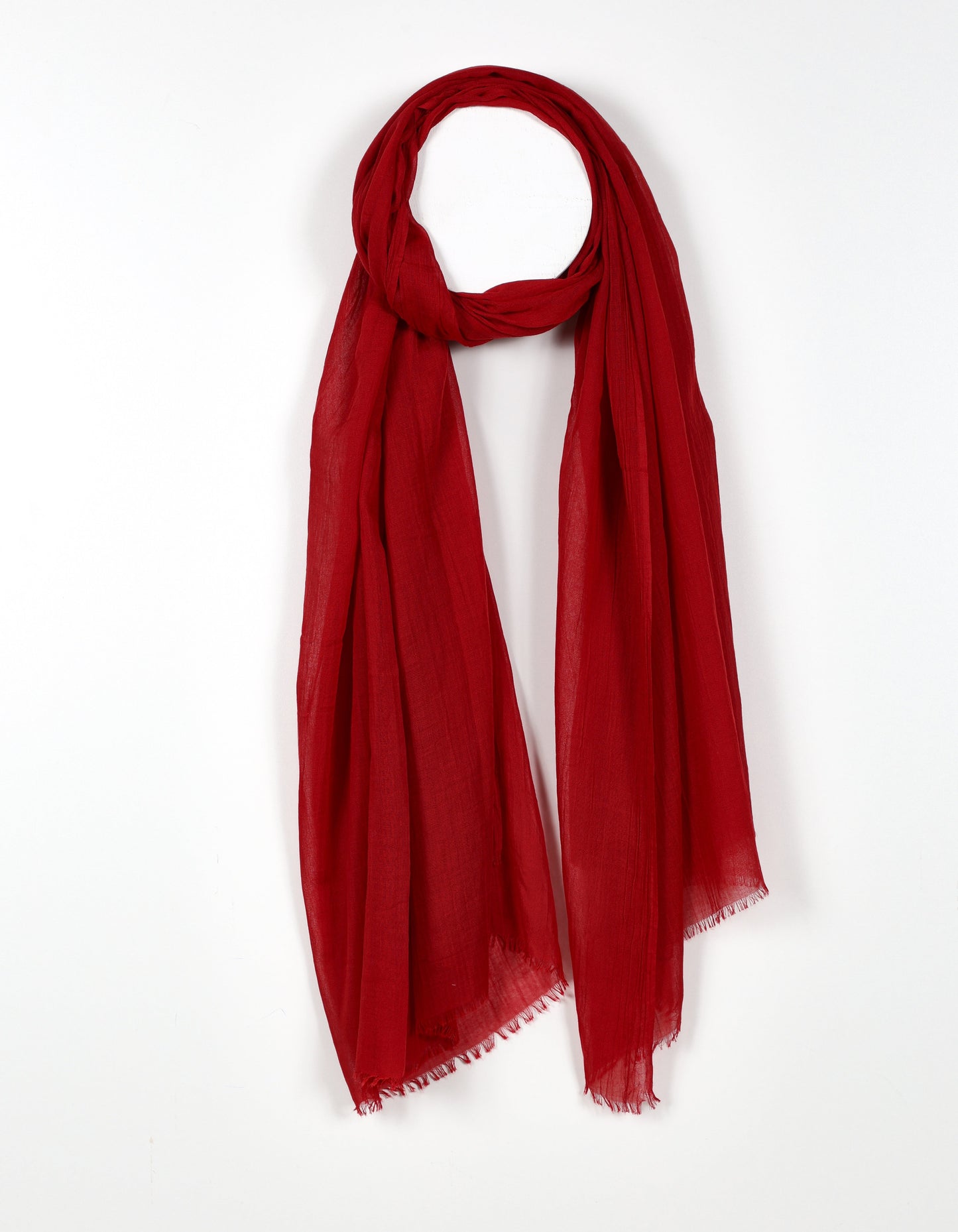 Red - Semi-Transparent Soft Silky Scarf