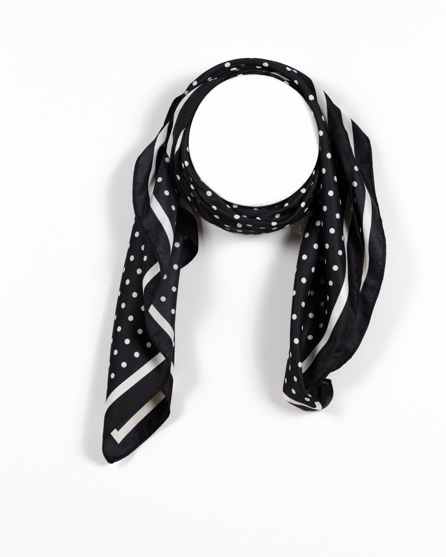Black Polka Dot Decorative Silk Scarf