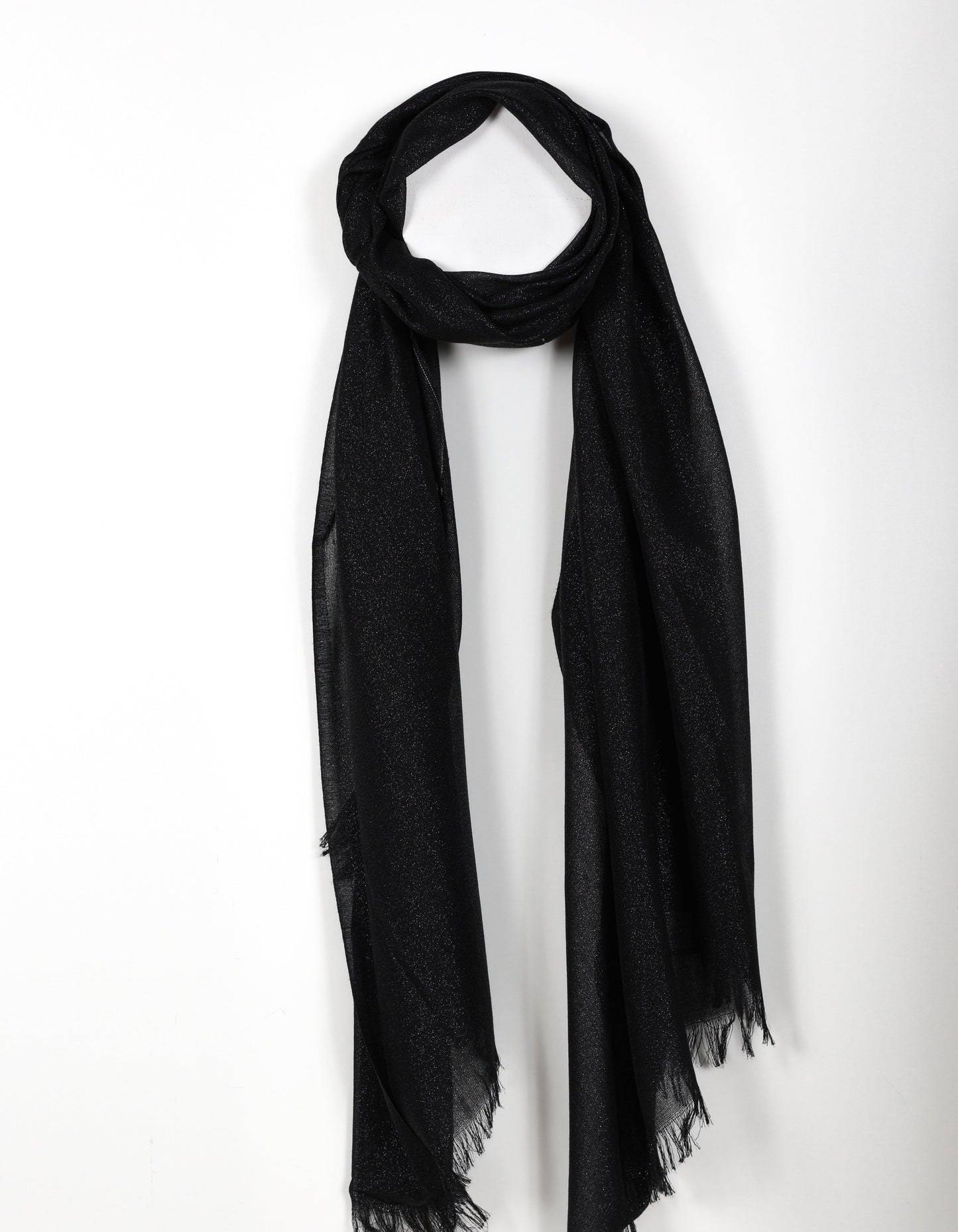 Lightweight Sparkling Scarf in Black