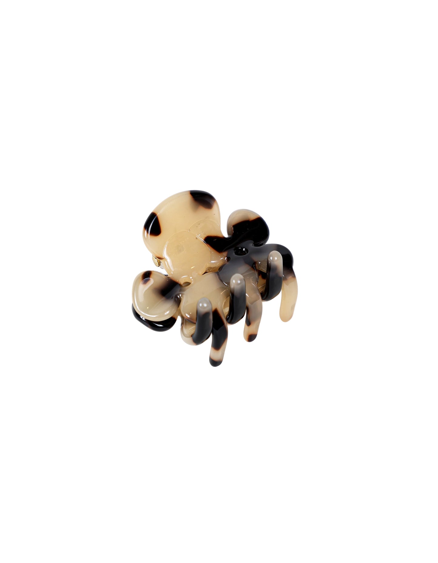Pince à cheveux en forme de fleur écaille de tortue 3-4 cm beige