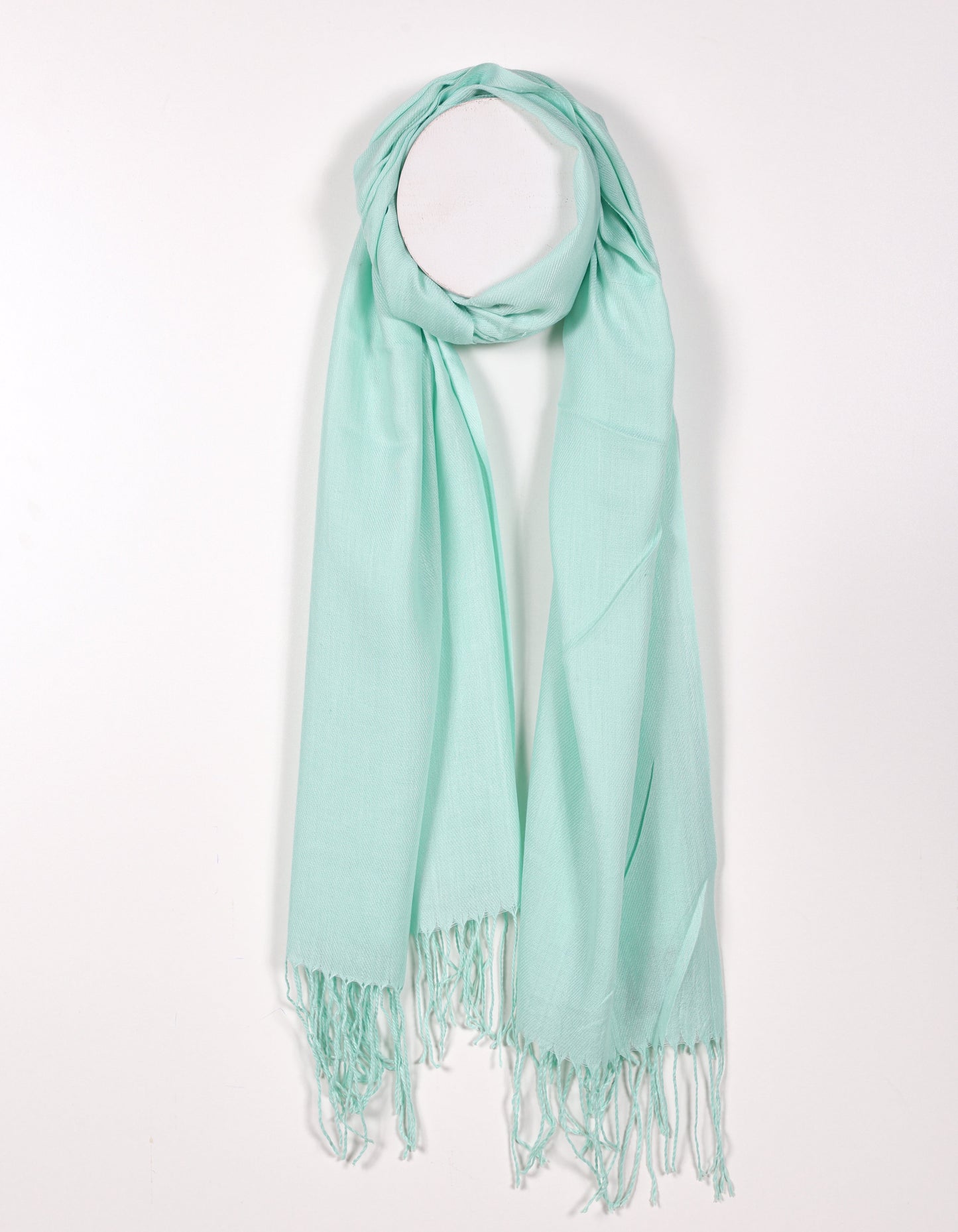 Lightweight Mint Fringe Scarf