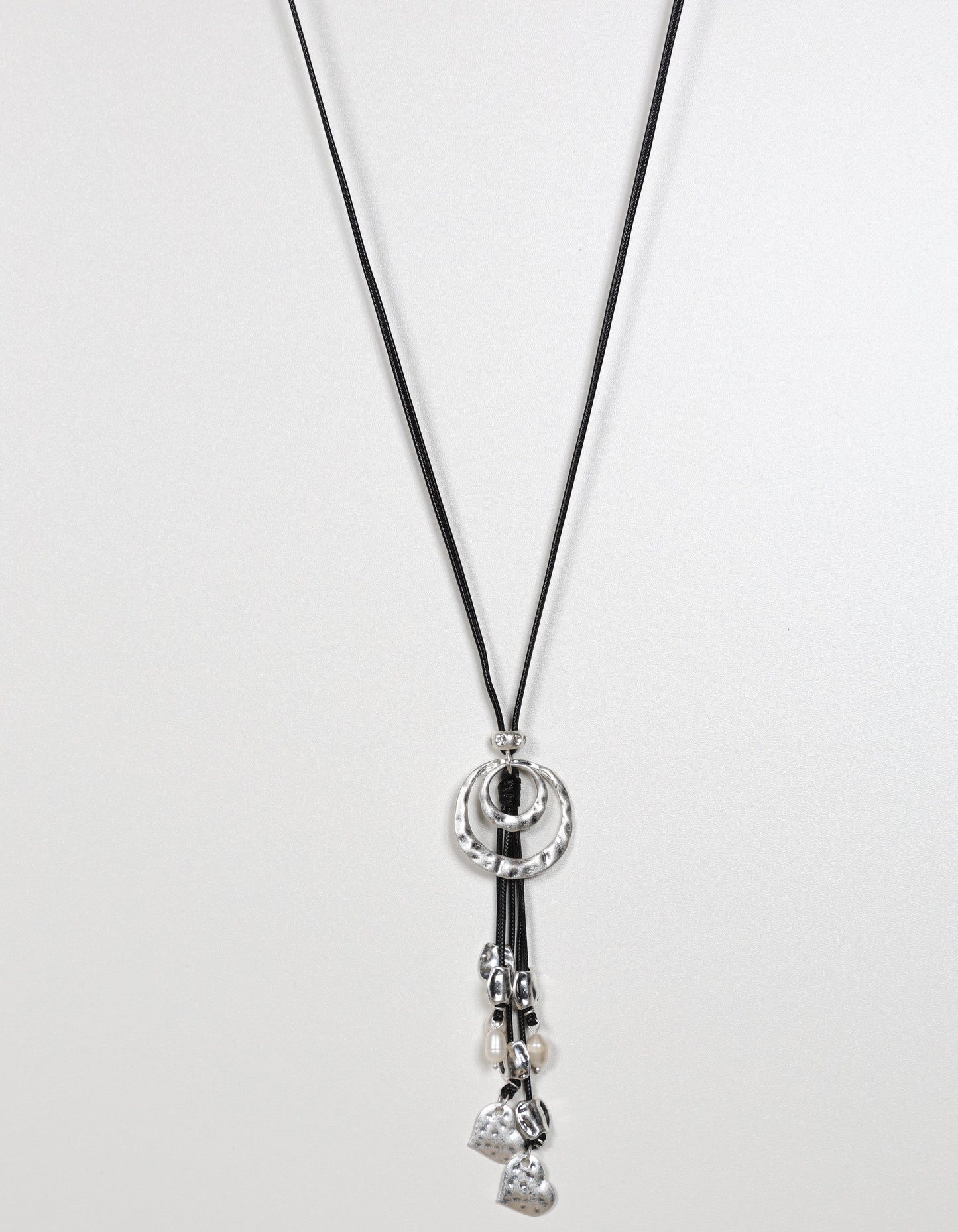 Collier pendentif cercle et cœur en argent