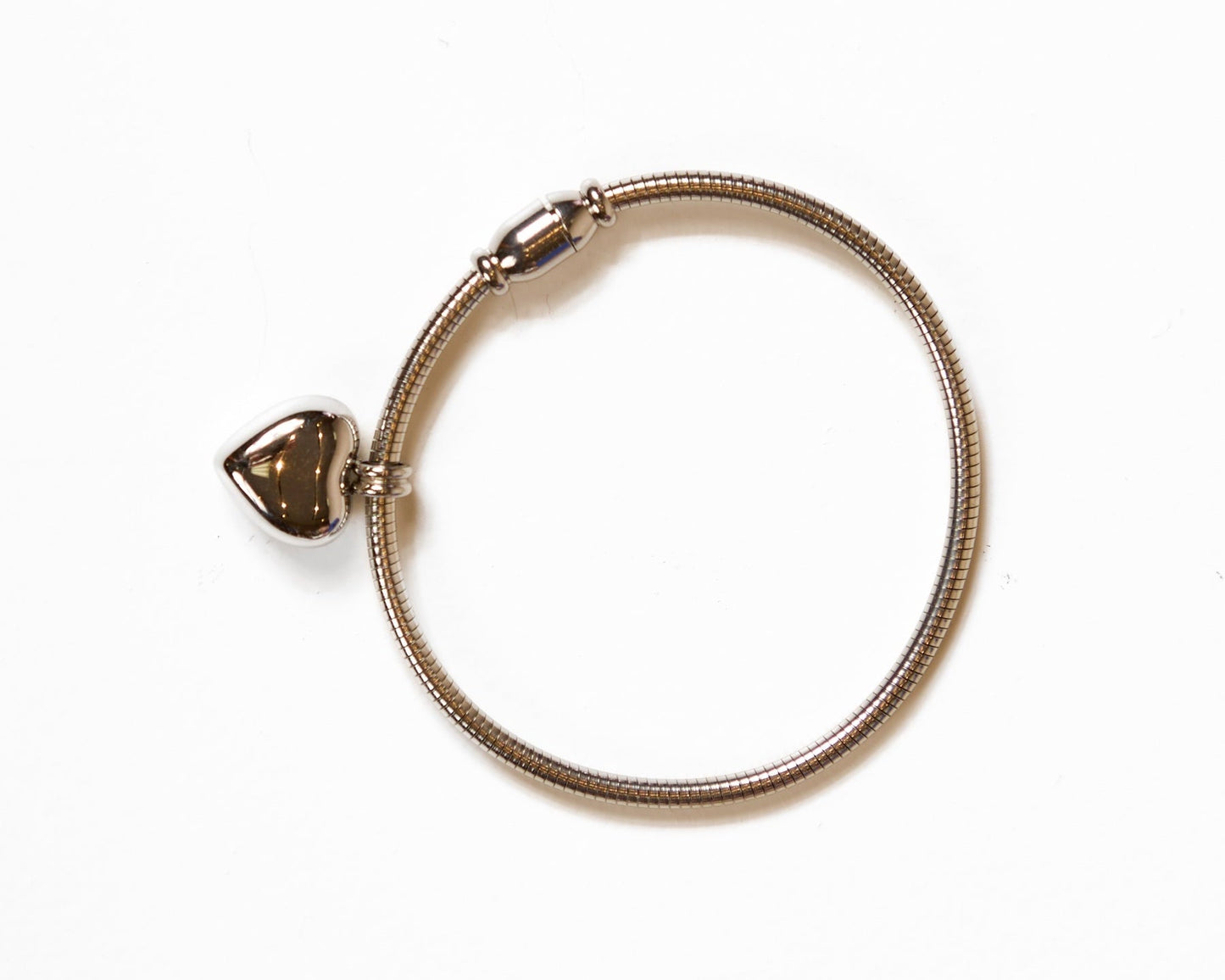 Bracelet à breloque cœur en argent