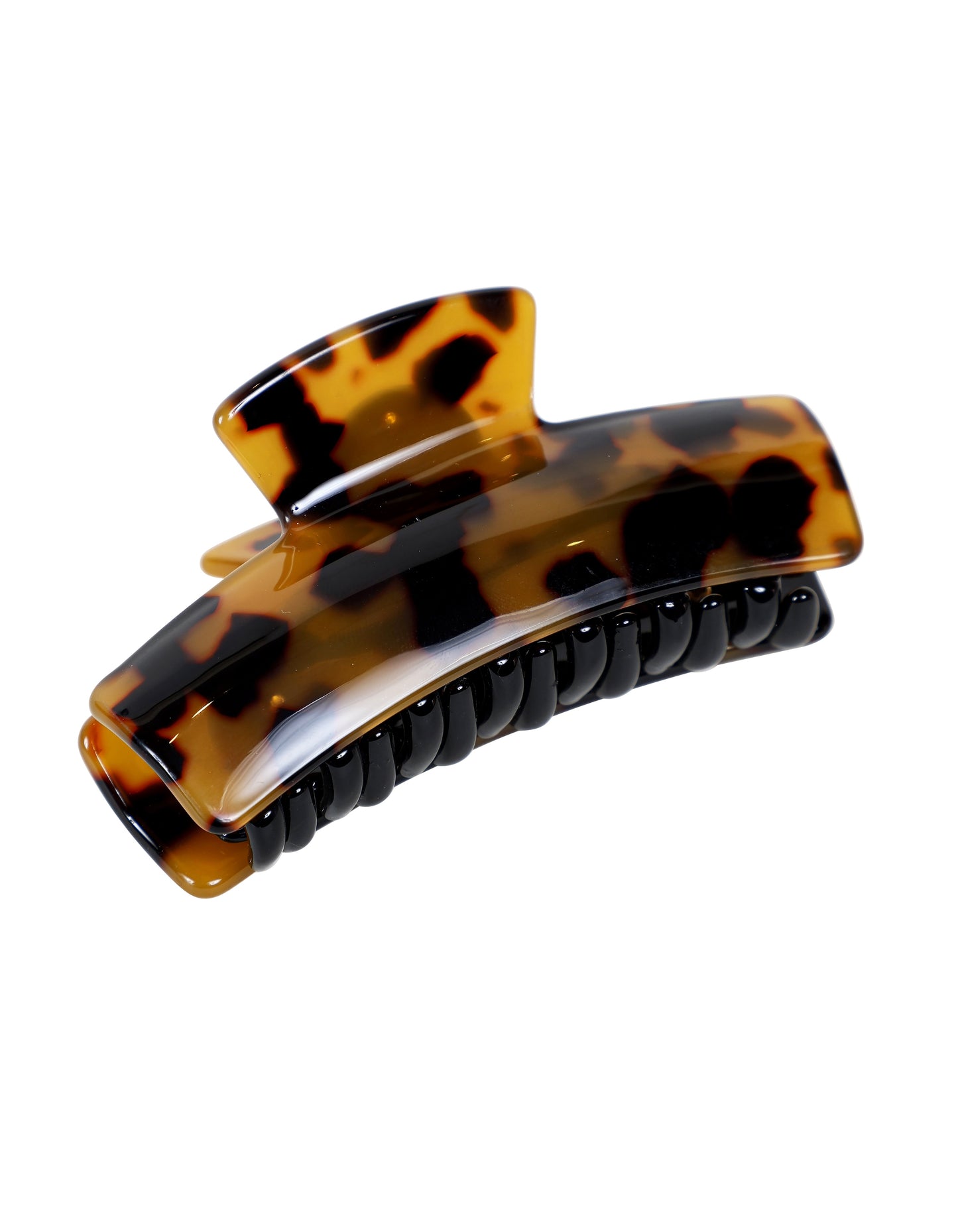 Tortoise Shell Rectangle Hair Clip 7-8cm Camel