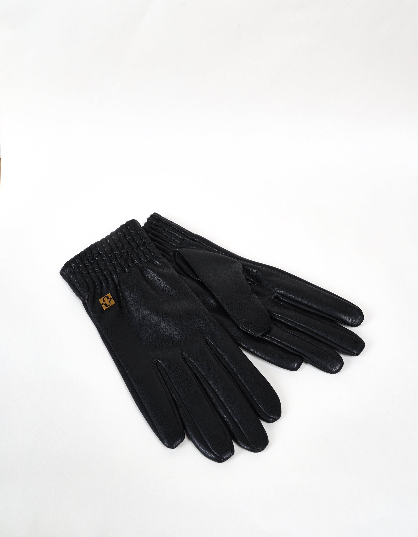 Elegant Gloves with Gold Detail in Black