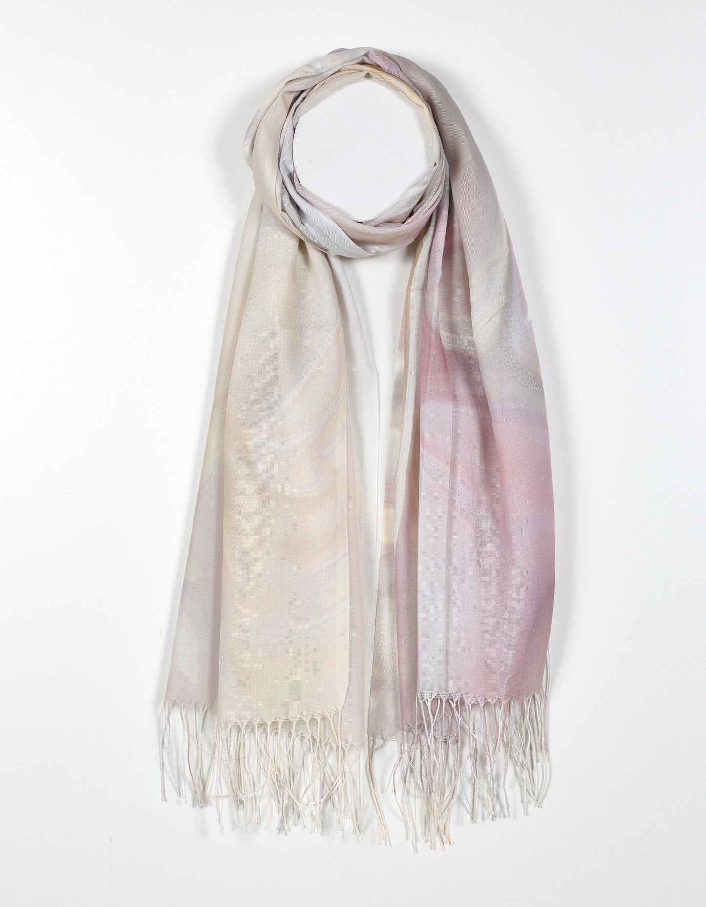 Abstract Print Scarf in Taupe