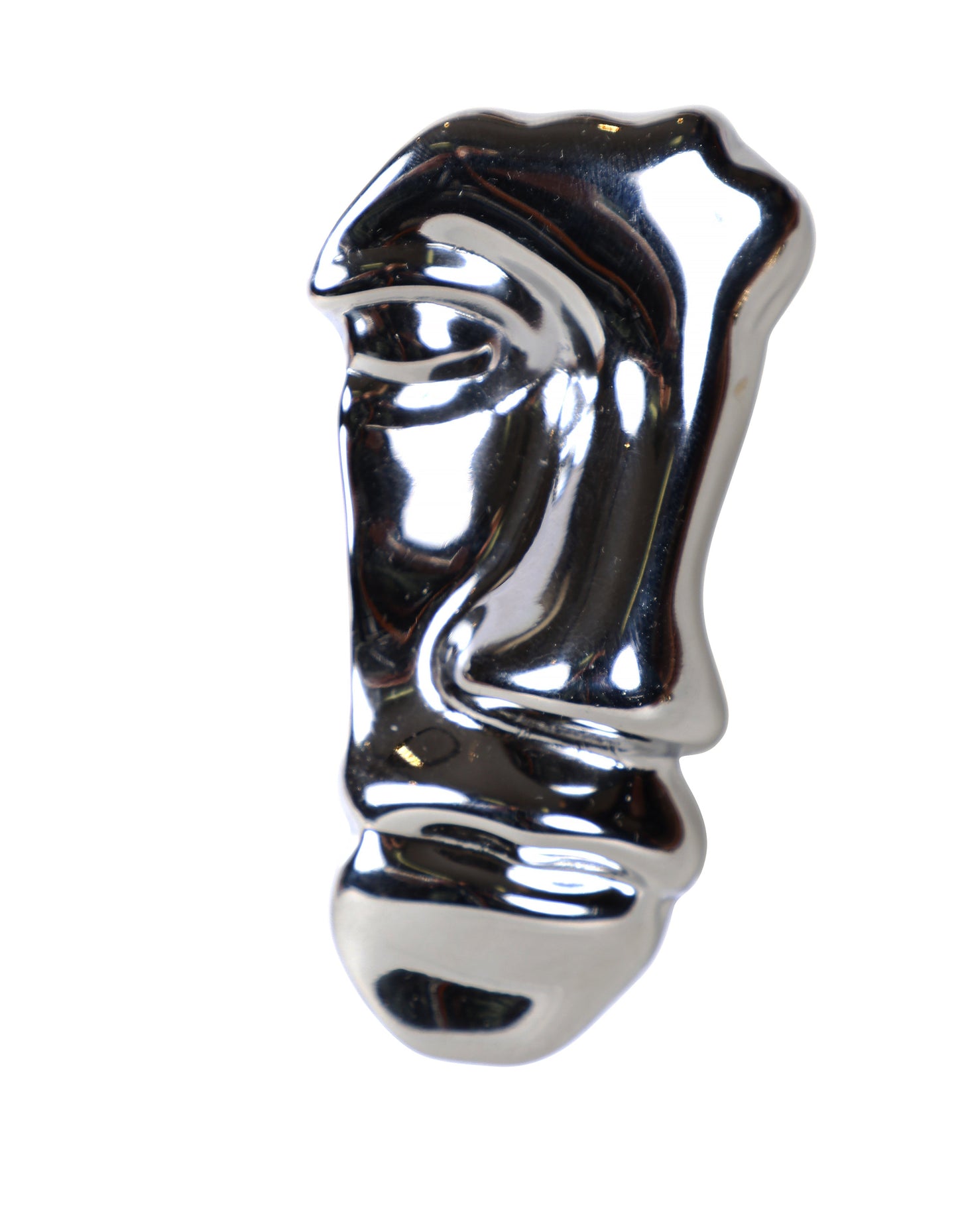 Broche abstraite sculptée en argent