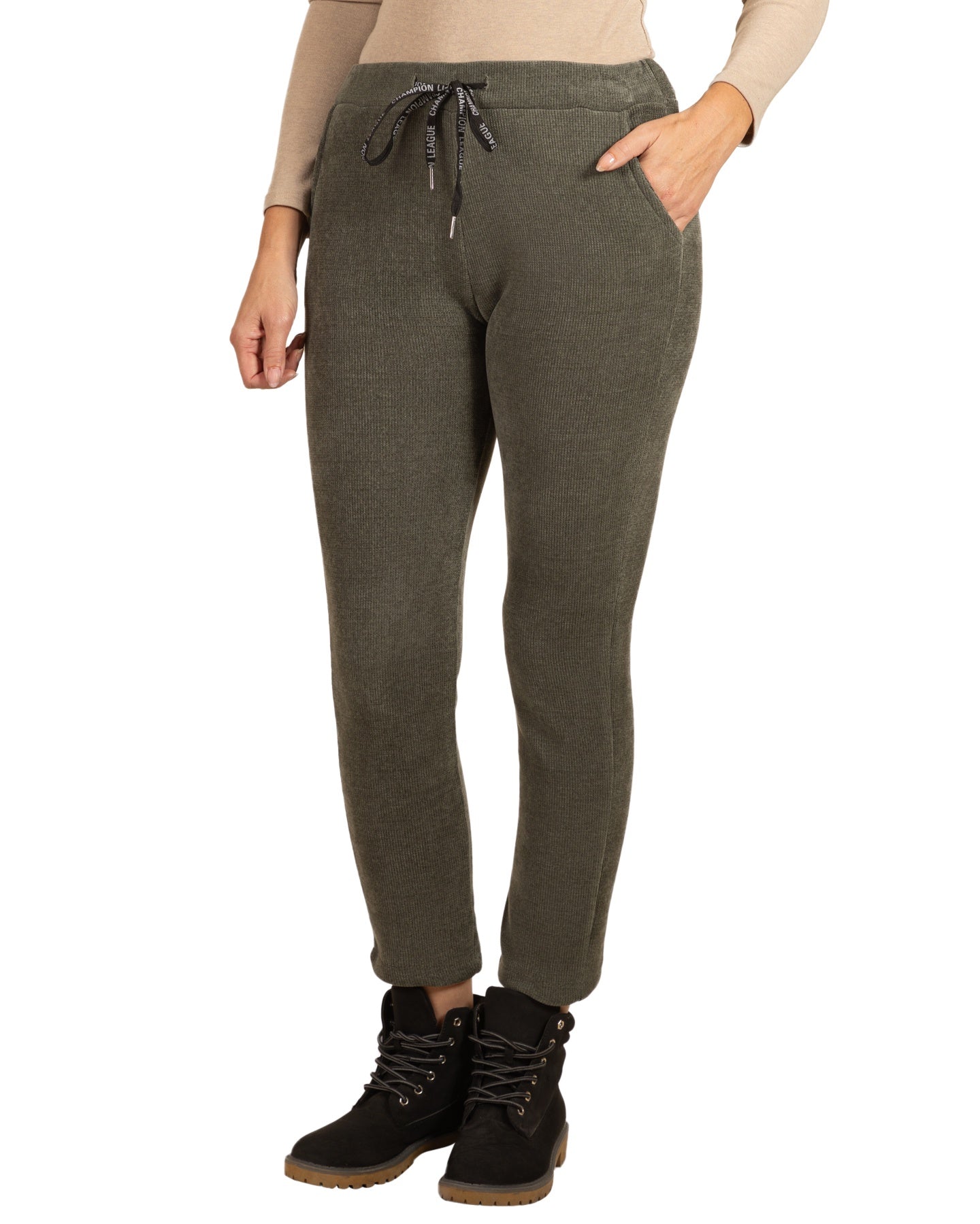 Army Pull On Drawstring Knit Fine Rib Jogger Pant