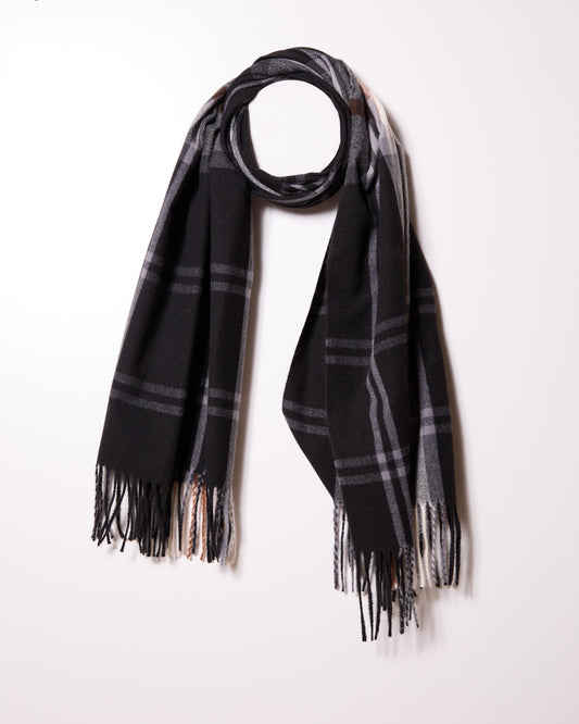 Black Tones Soft Plaid Scarf
