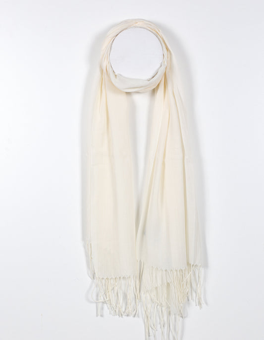 Soft Draped Scarf in White
