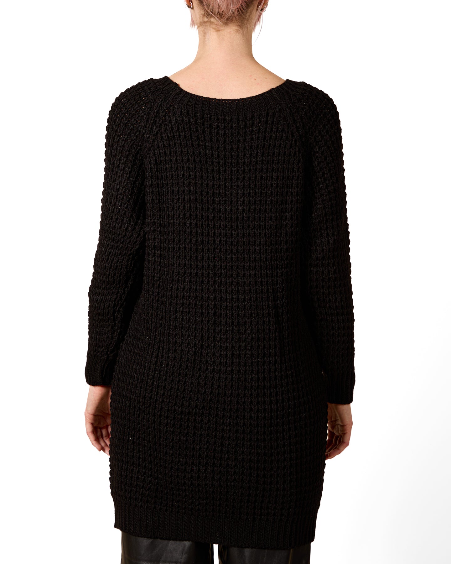 Ebony Drop Shoulder HONEYCOMB Tunic Sweater