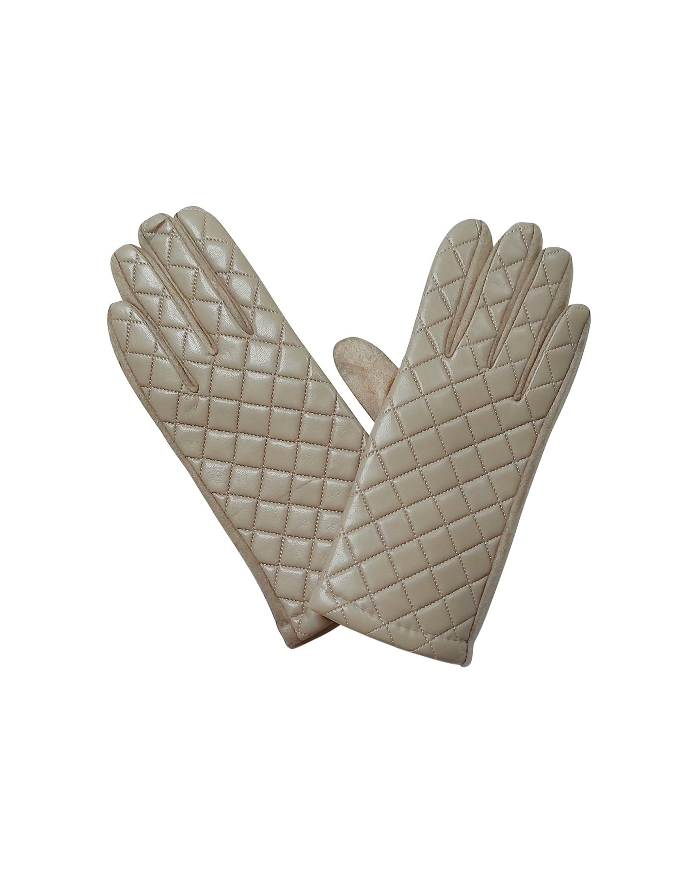 Gants Taupe Matelassés avec Fonction Tactile
