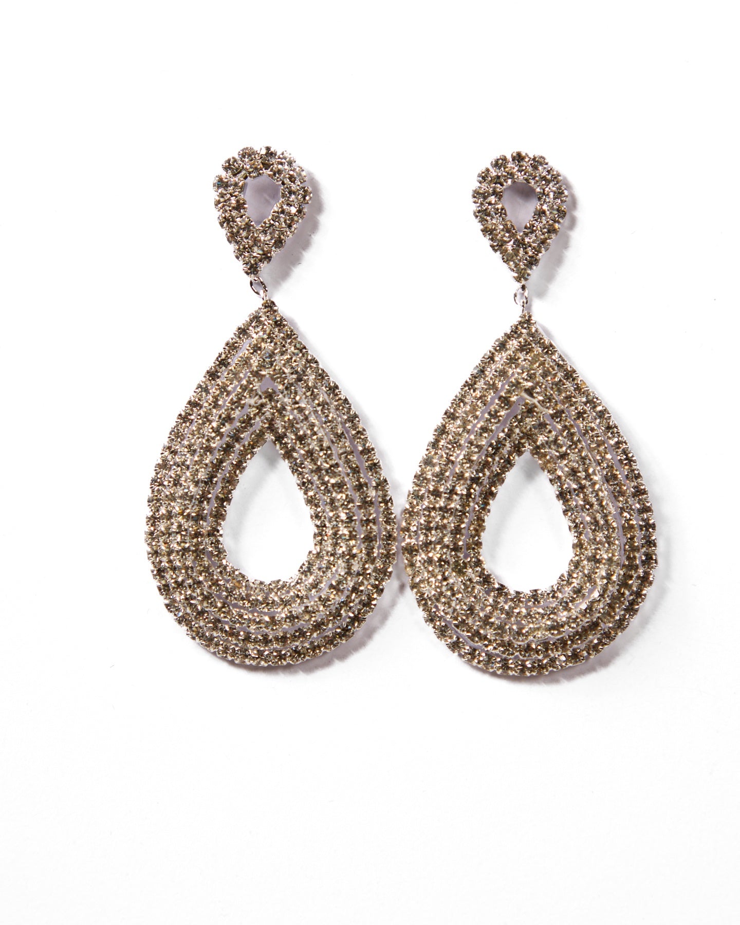 Teardrop Crystal Pave Earrings