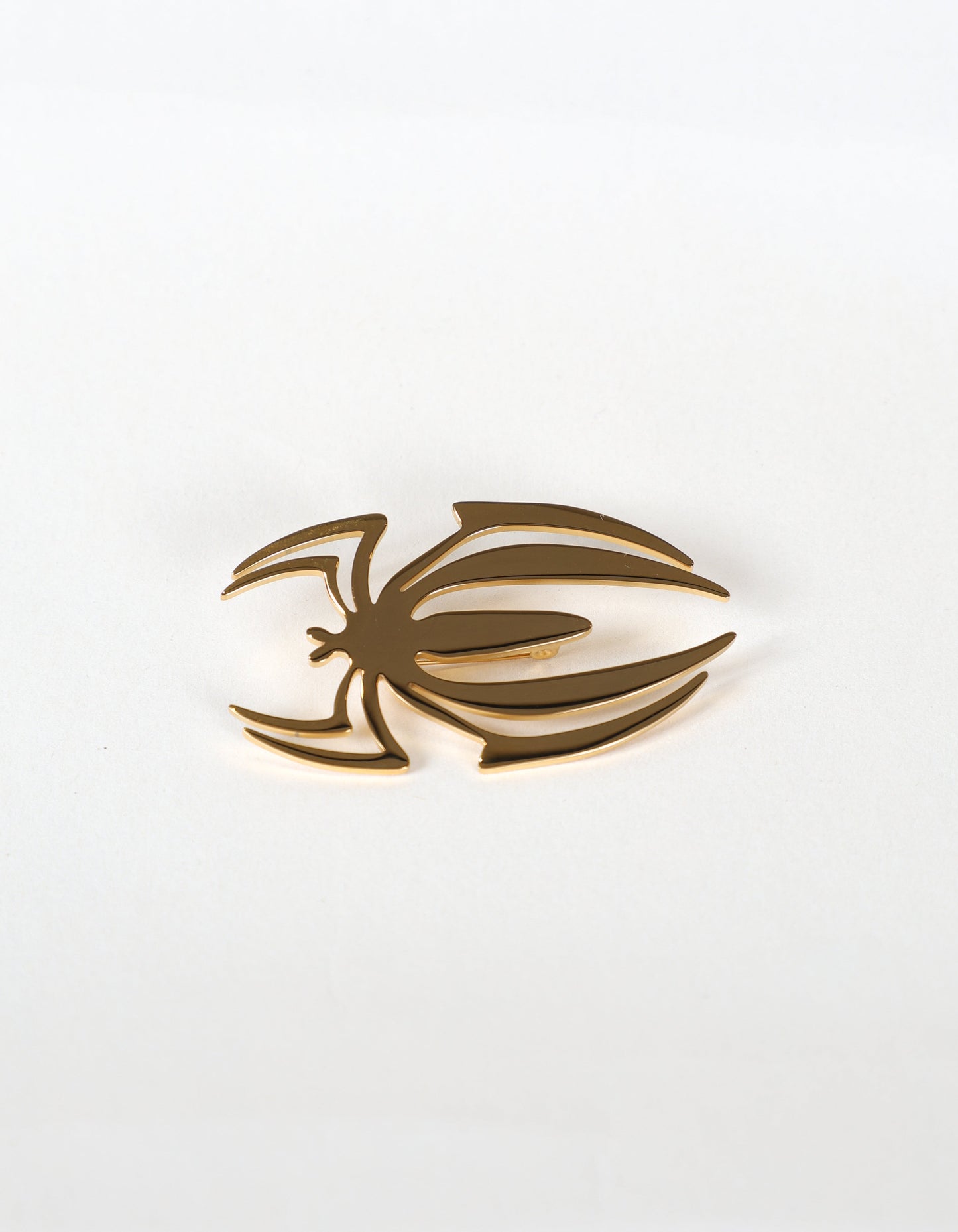 Geometric Spider Brooch in Gold