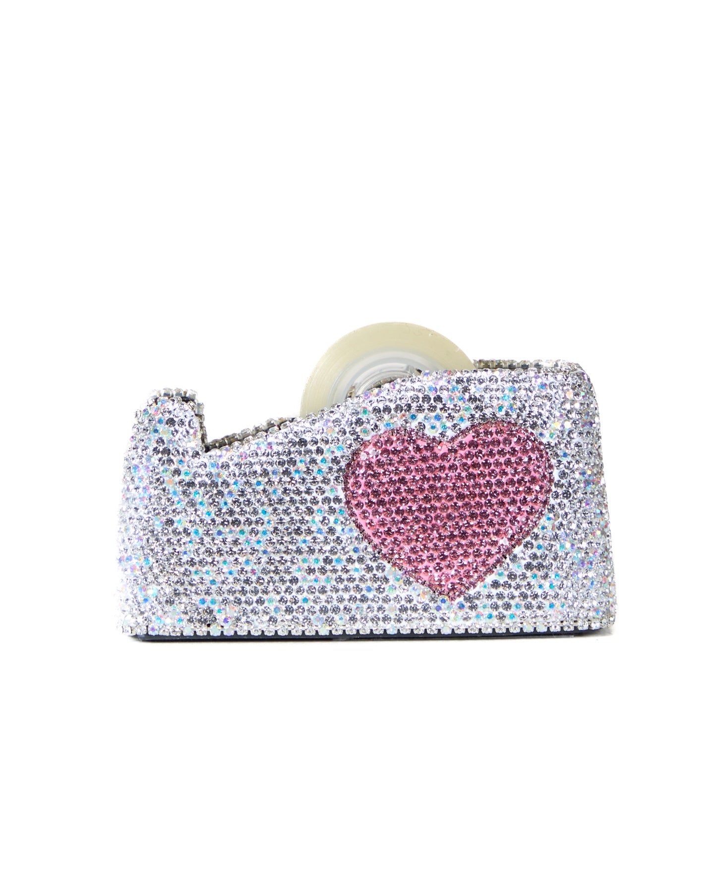 Swarovski Silver Tape Dispenser with Pink Heart