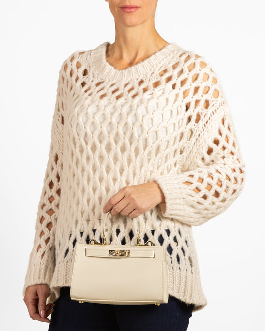 Sac à main en cuir beige