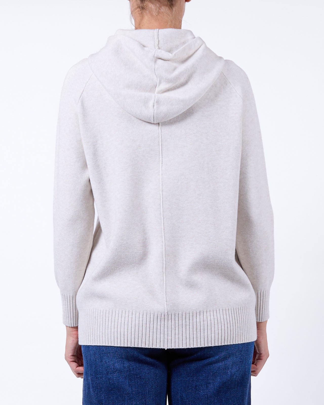 Pull Beige à Capuchon, Cordon de Serrage, Poche Kangourou, Manches Longues et Bord Côtelé