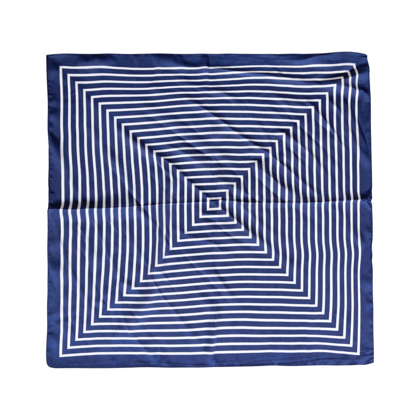 Écharpe carrée décorative à rayures nautiques bleu marine