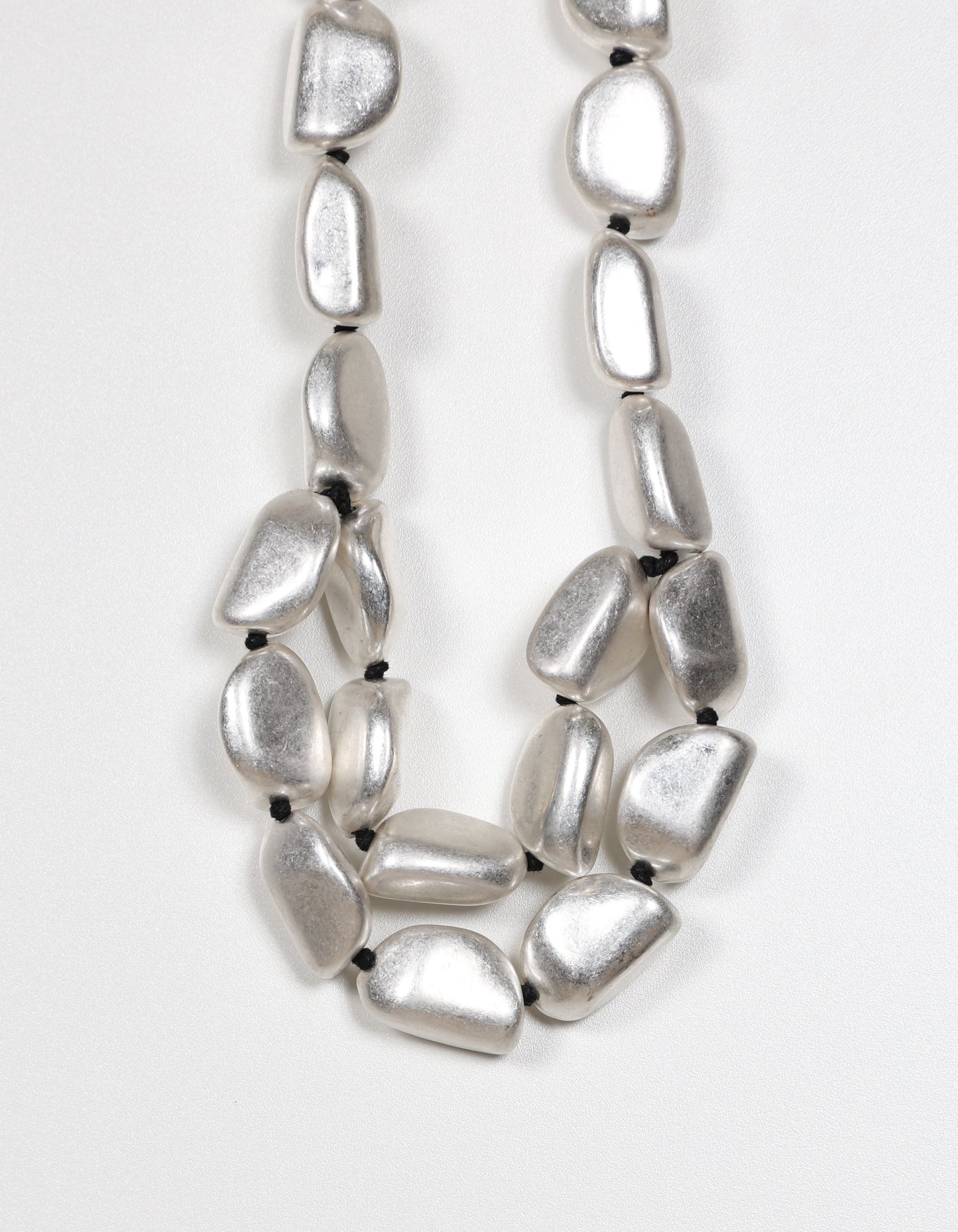 Silver Chain Necklace with Stone-Inspired Pendants