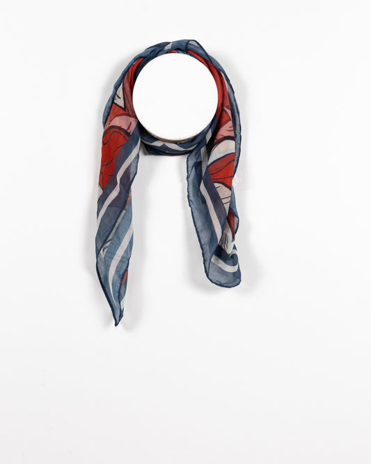 Bold Floral Pattern Transparent Decorative Scarf