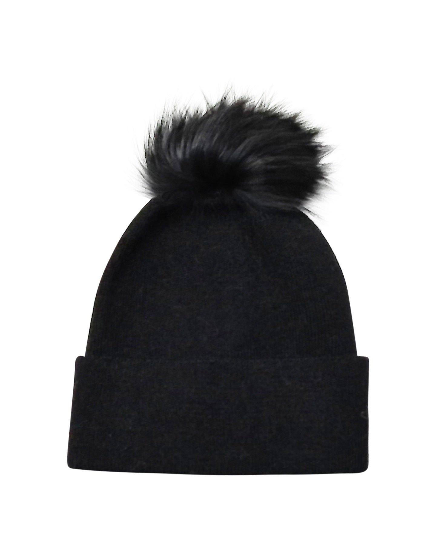 Pompom Black Beanie with Pom-Pom