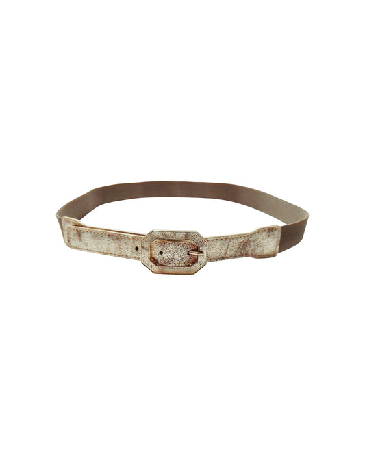 Octagonal Gold Buckle Gold Belt