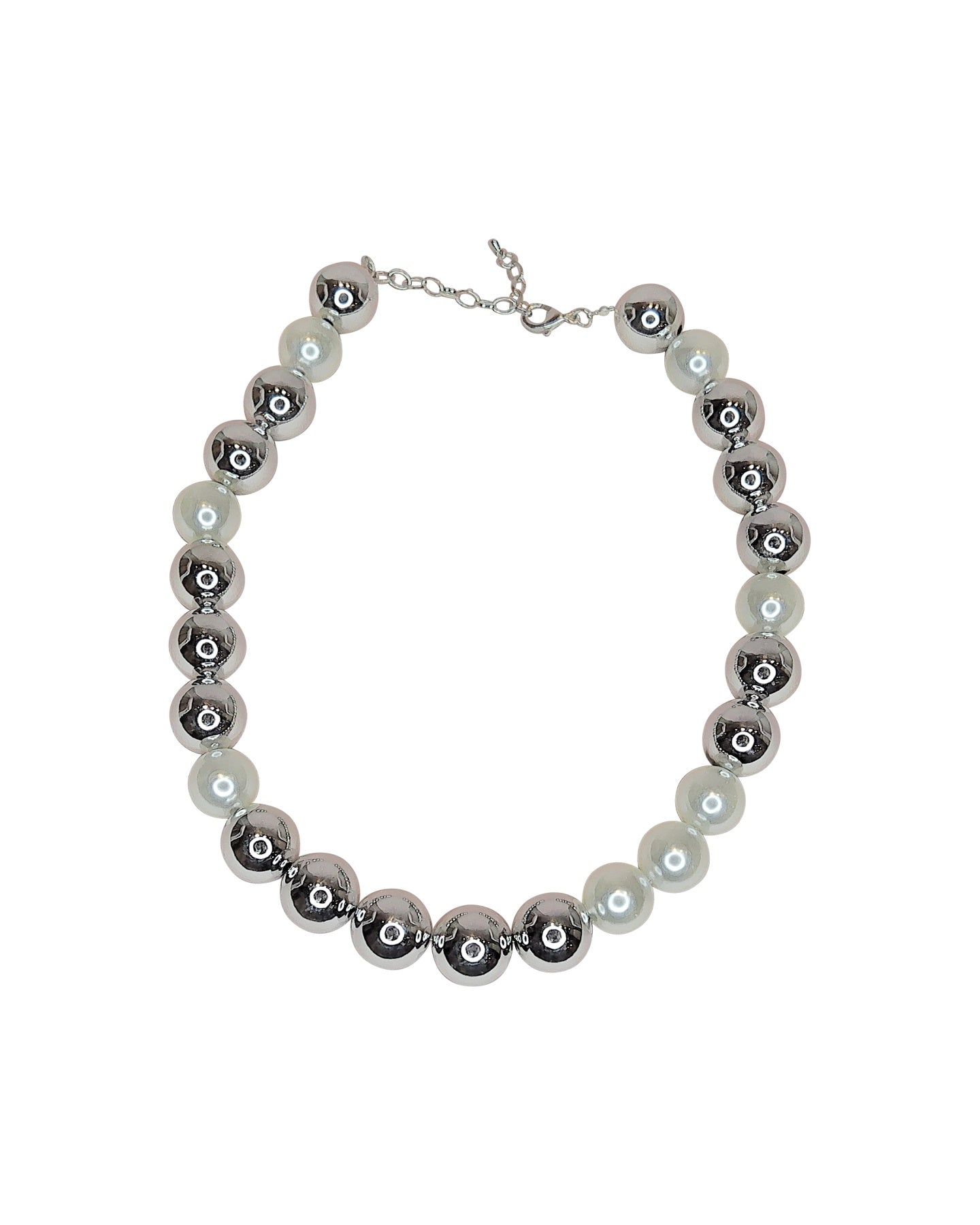 Silver and Pearl Beaded Necklace