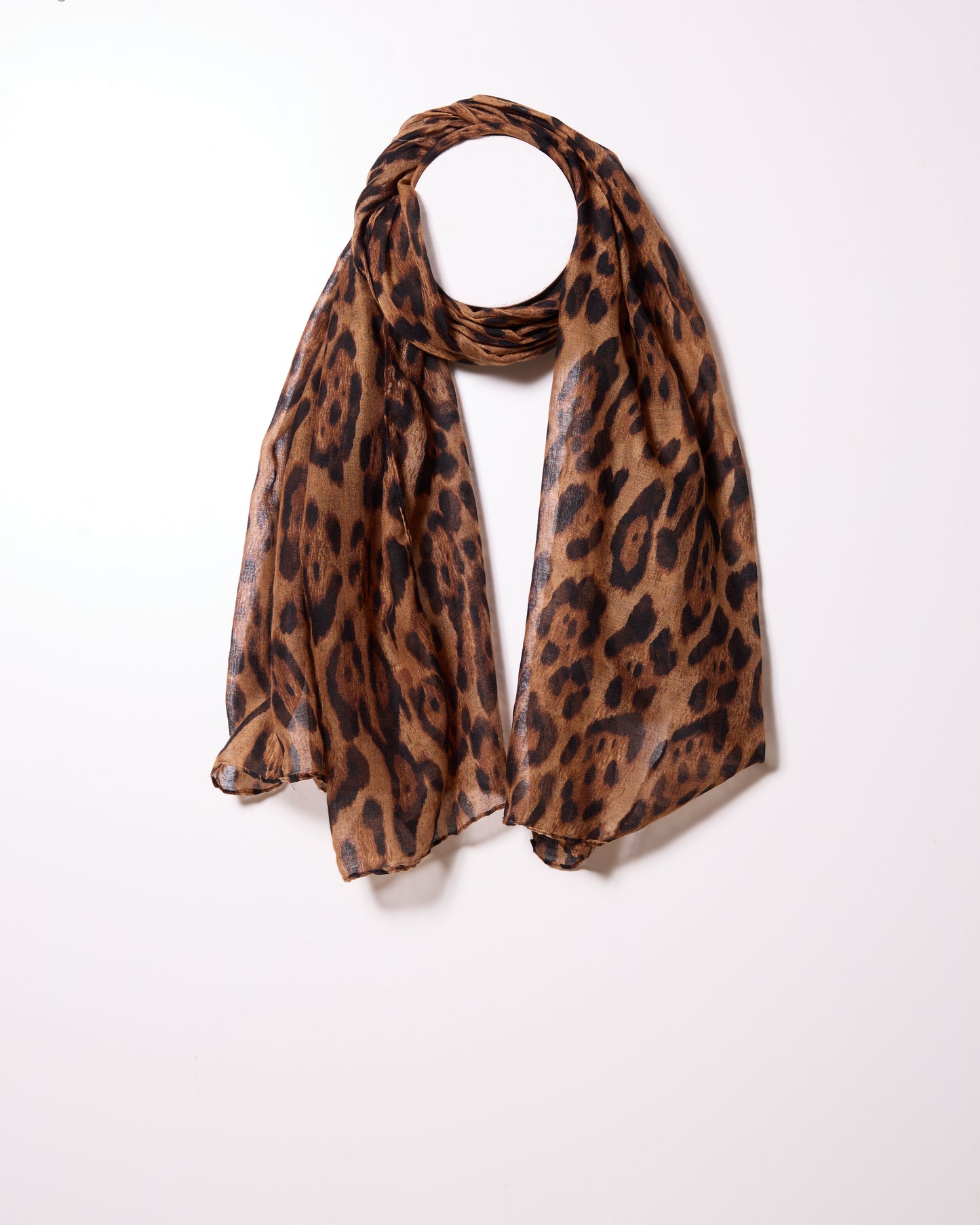 Brown Jaguar Printed Soft Scarf