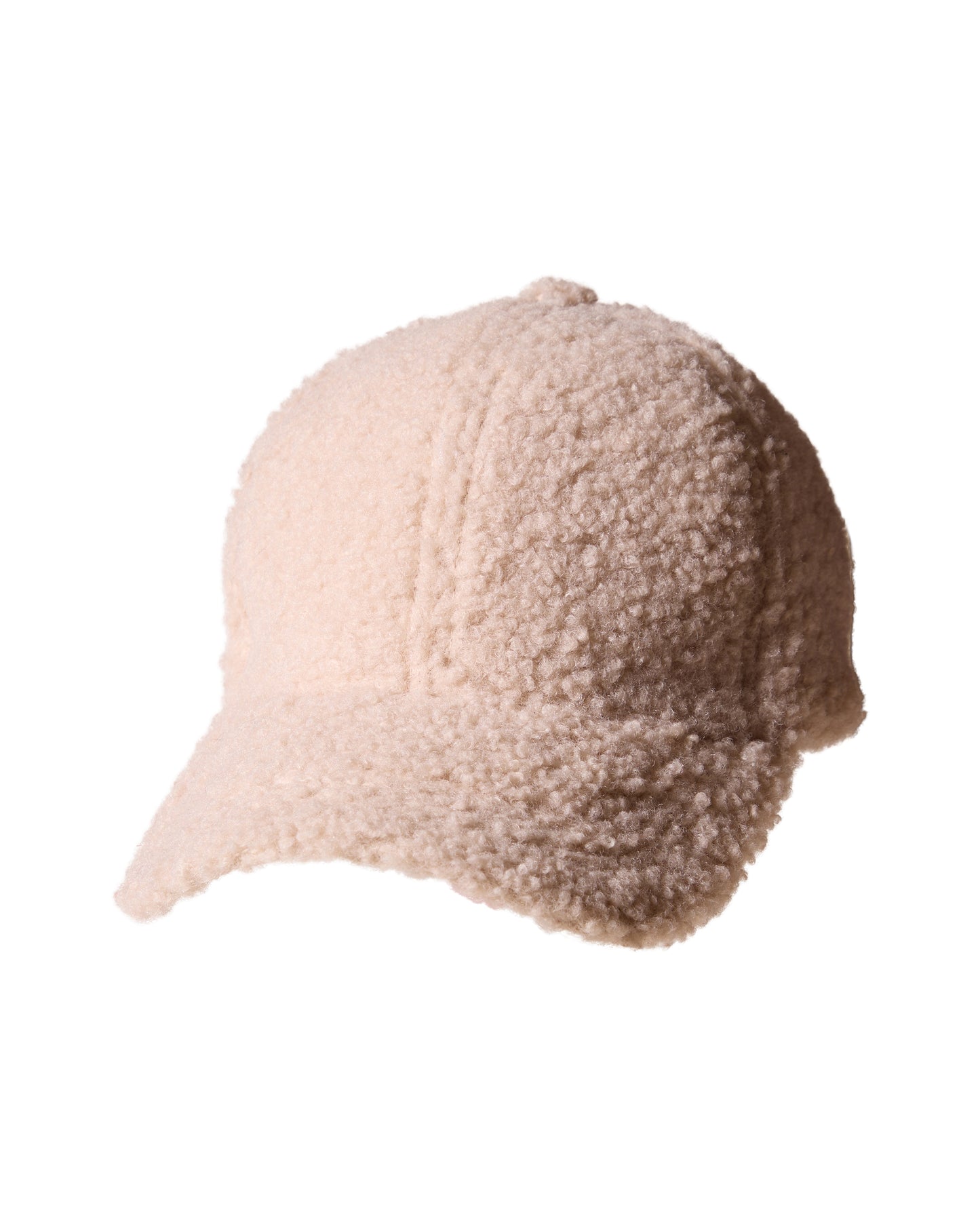 Casquette taupe style baseball en sherpa