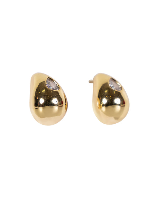 Gold Teardrop Stud Earrings
