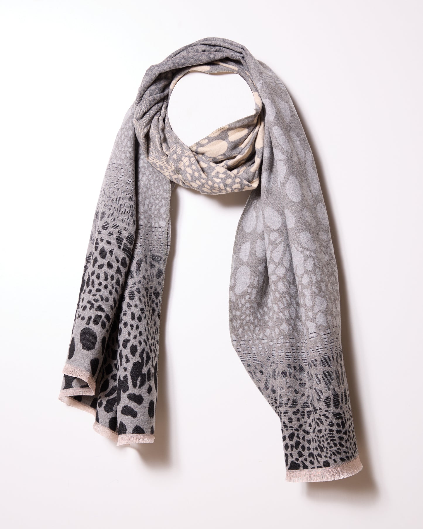 Grey Cheetah Leopard Saltwater Print Scarf